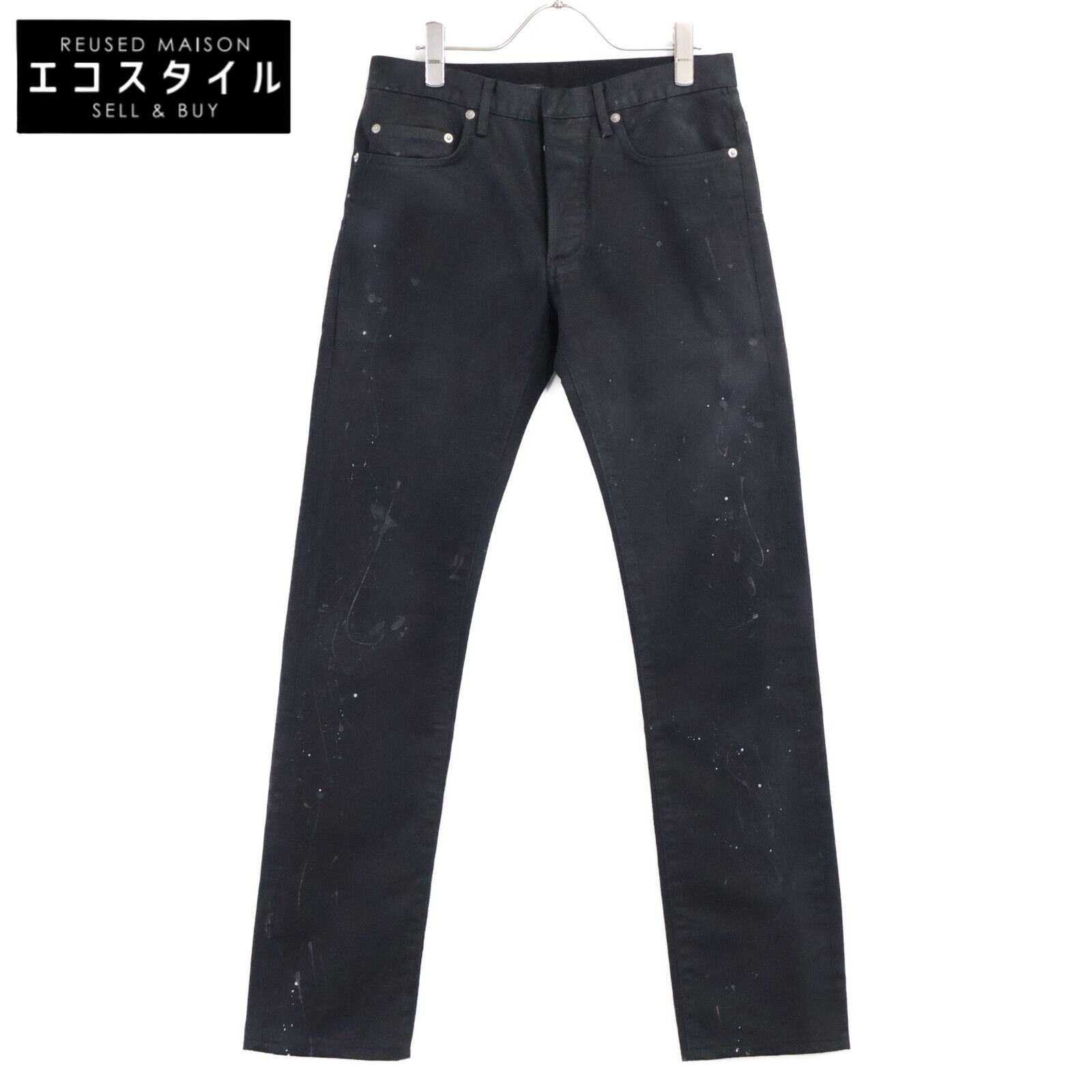Dior HOMME　ディオールオム　【国内正規】クリス期　003D002TY061 ペイント加工 ボタンフライ スリム ストレートパンツ　29