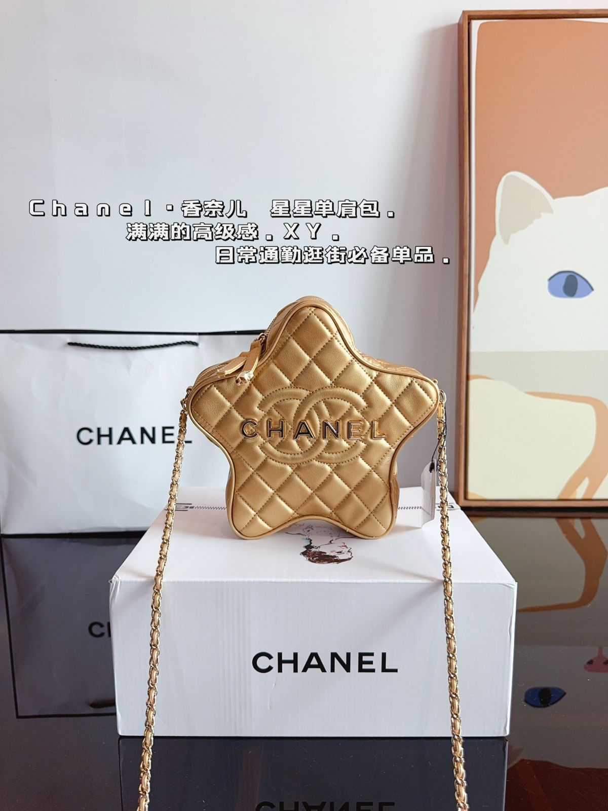 シャネルCHANEL 24 C星のバッグ、ハンドバッグケースバッグ、ショルダーバッグ、ブリーフケース、モップバッグ、ショルダーバッグ、リュックサック、財布、小銭入れ、手首バッグ、ポーチ、イブニングバッグ、旅行バッグ、財布