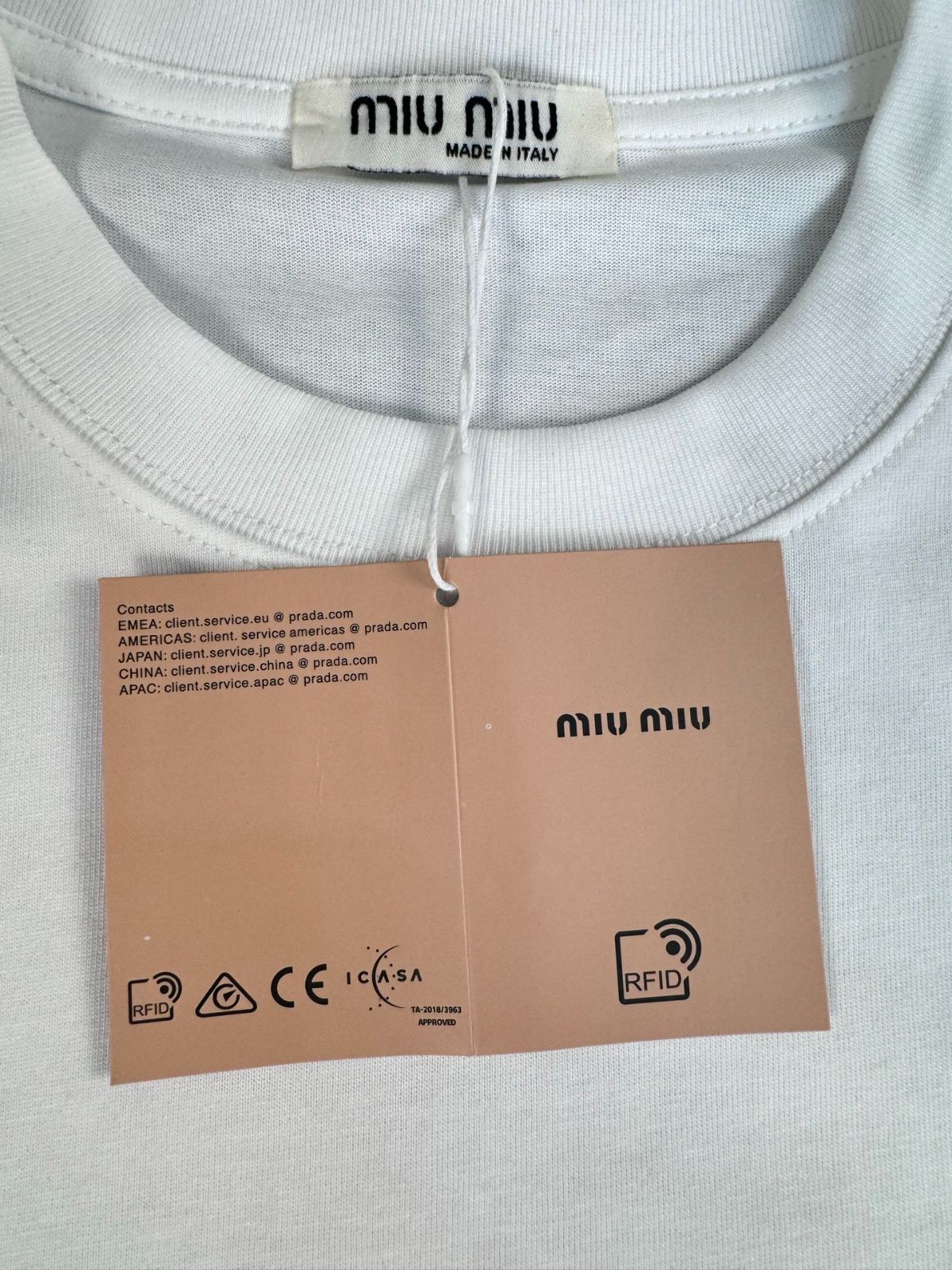 【今日特価】Miu Miu 2025SS Unisex Short Sleeve T-shirt