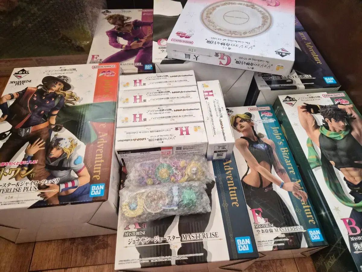 ジョジョ ギャザリング オブ スター 一番くじ フィギュア h賞 ロゴ g賞 皿 フルセット