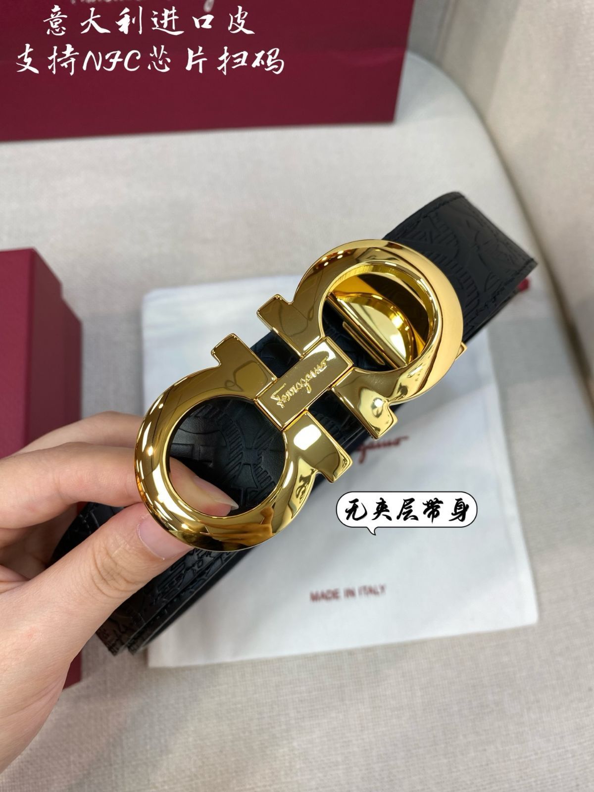 【今日特価】Ferragamo イタリア製 本革ベルト-3