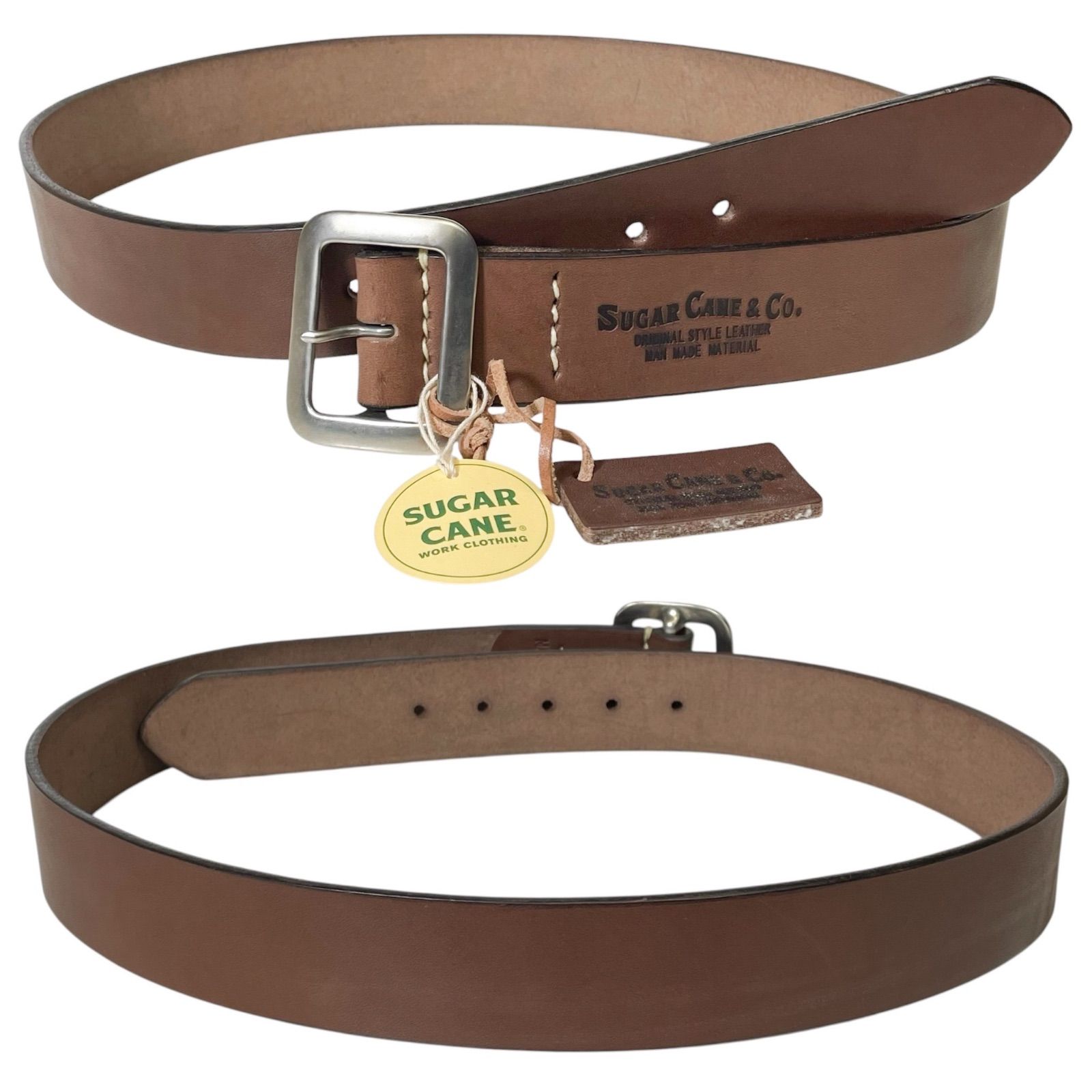 未使用品 茶 サイズ38 SUGAR CANE SCO-2320 GARRISON BELT シュガーケーン ギャリソンベルト 北米産カウハイド 9,600円