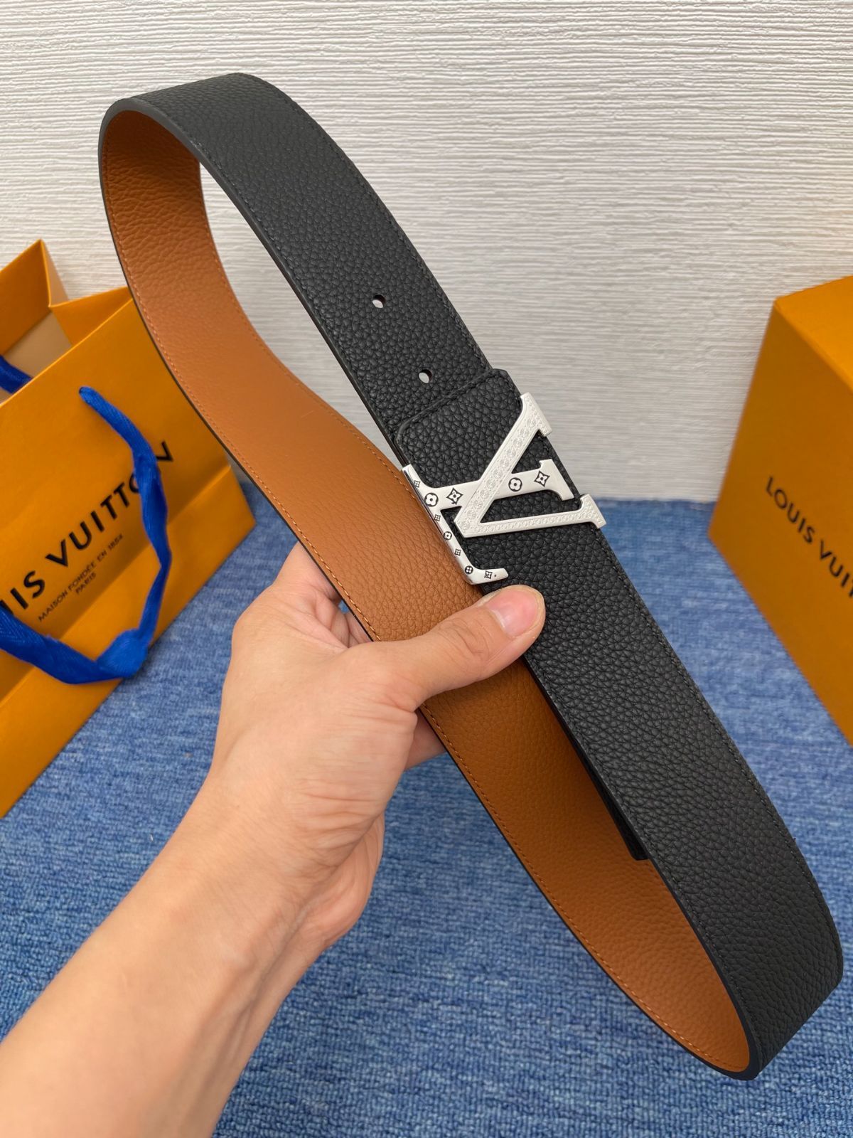 【今日特価】LV Monogram 4.0cm バックル付きベルト-3