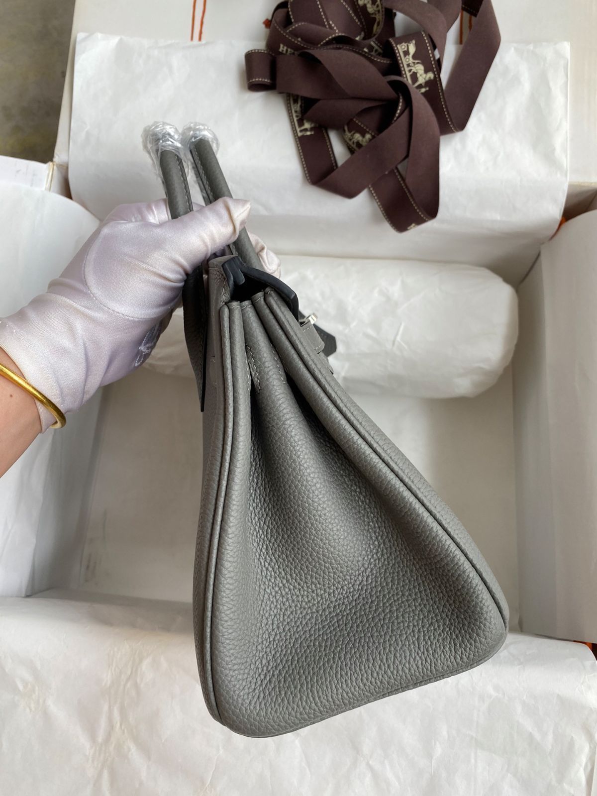 エルメス birkin Cumulus グレー シルバー バックル レディース ハンドバッグ｜本日限定特価｜新品未使用