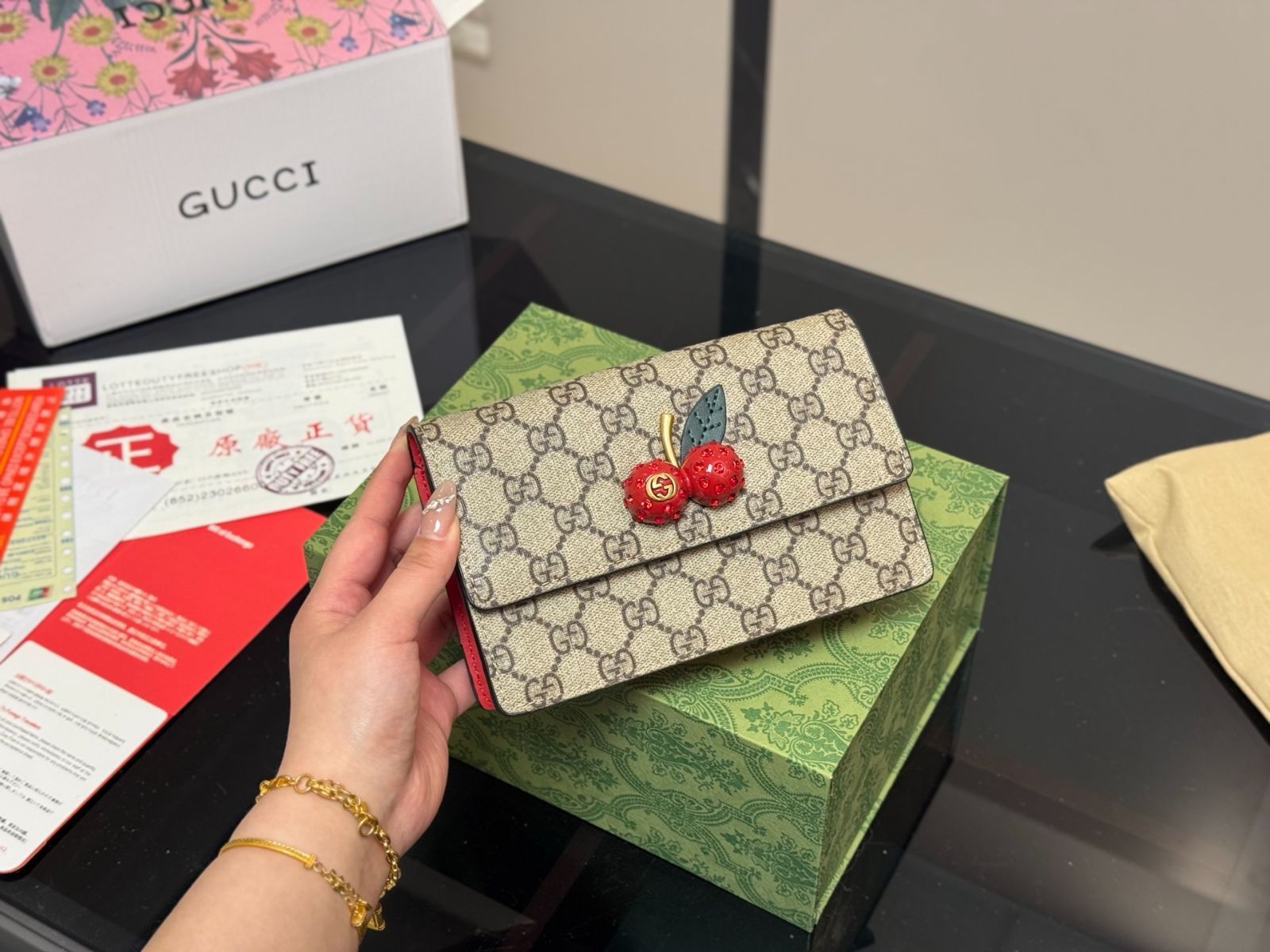 【今日特価】Gucci GG Cherry チェーンバッグ-WTO輸入2