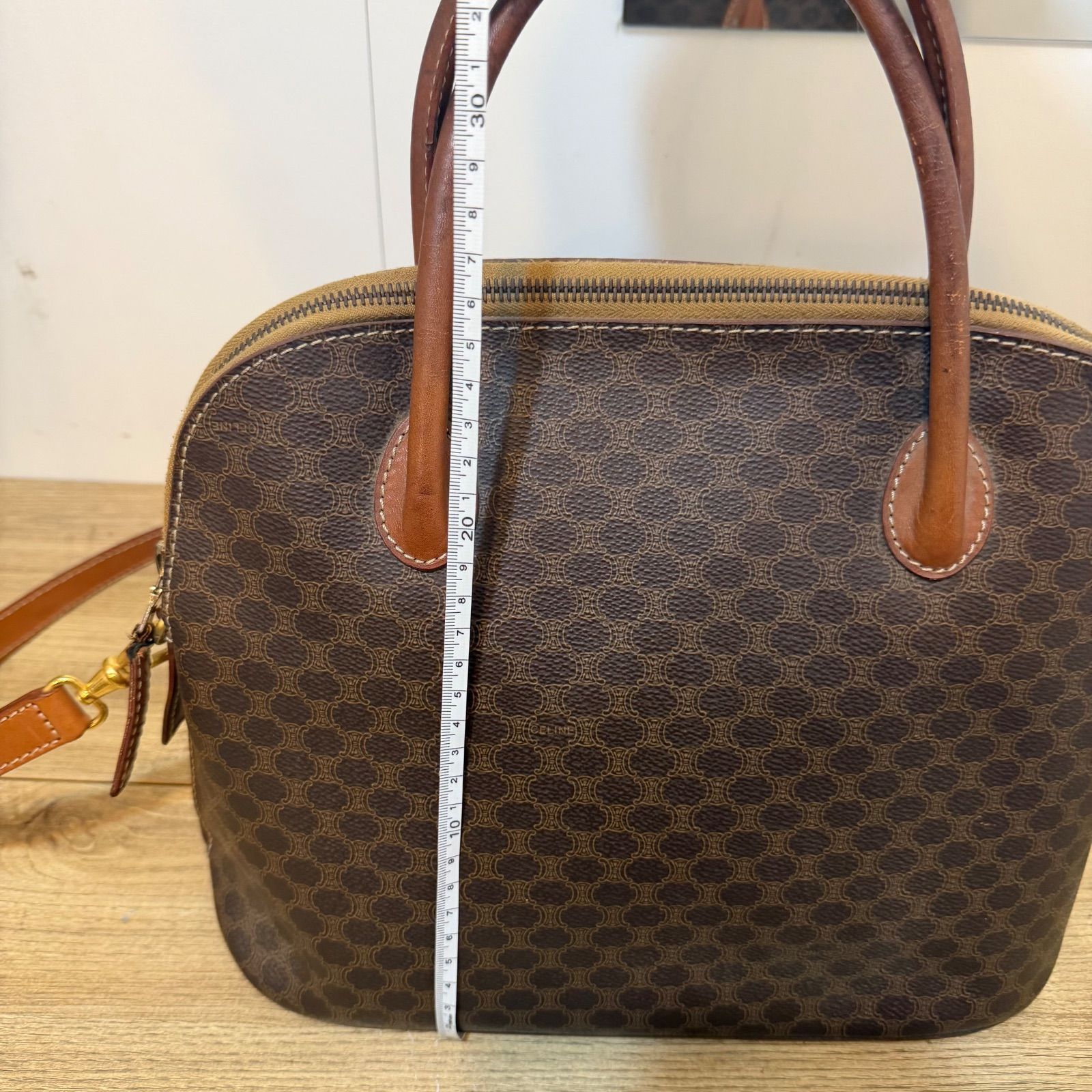 CELINE セリーヌ マカダム 2way ハンドバッグ ショルダーバッグ ドーム 