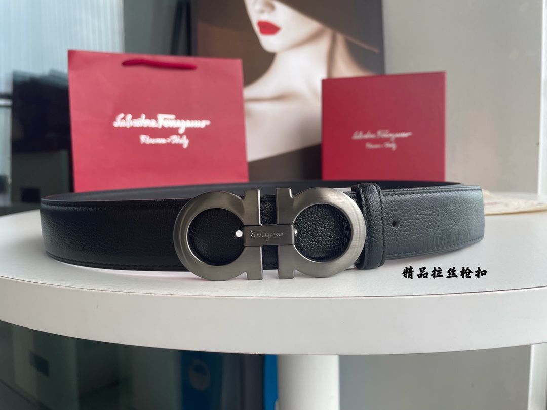 【今日特価】Ferragamo Classic Upgrade 3.5cm ダブル面本革ベルト-2