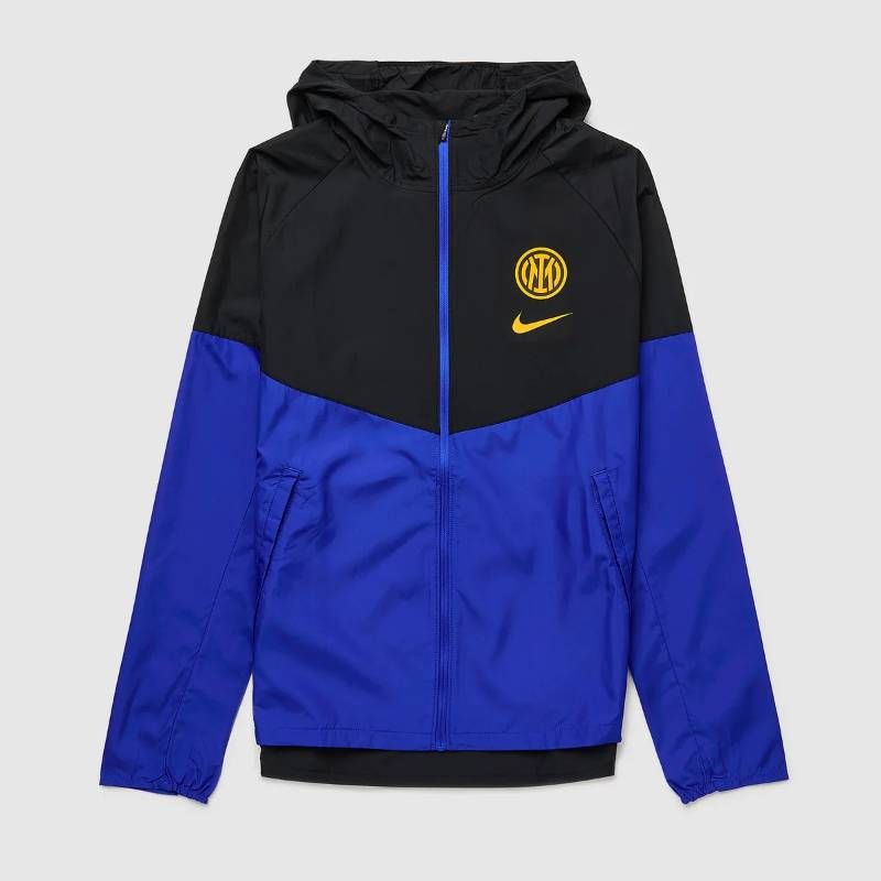 【送料無料・匿名配送】Nike Nike インテル 2026/27 公式 NSW ランニング ジャケット 撥水 フード付 黒 青 新品 正規品