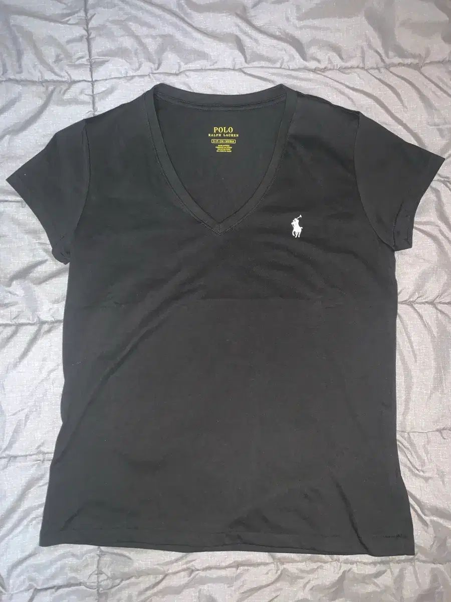 ポロ スリムフィットVネック半袖Tシャツ ブラック
