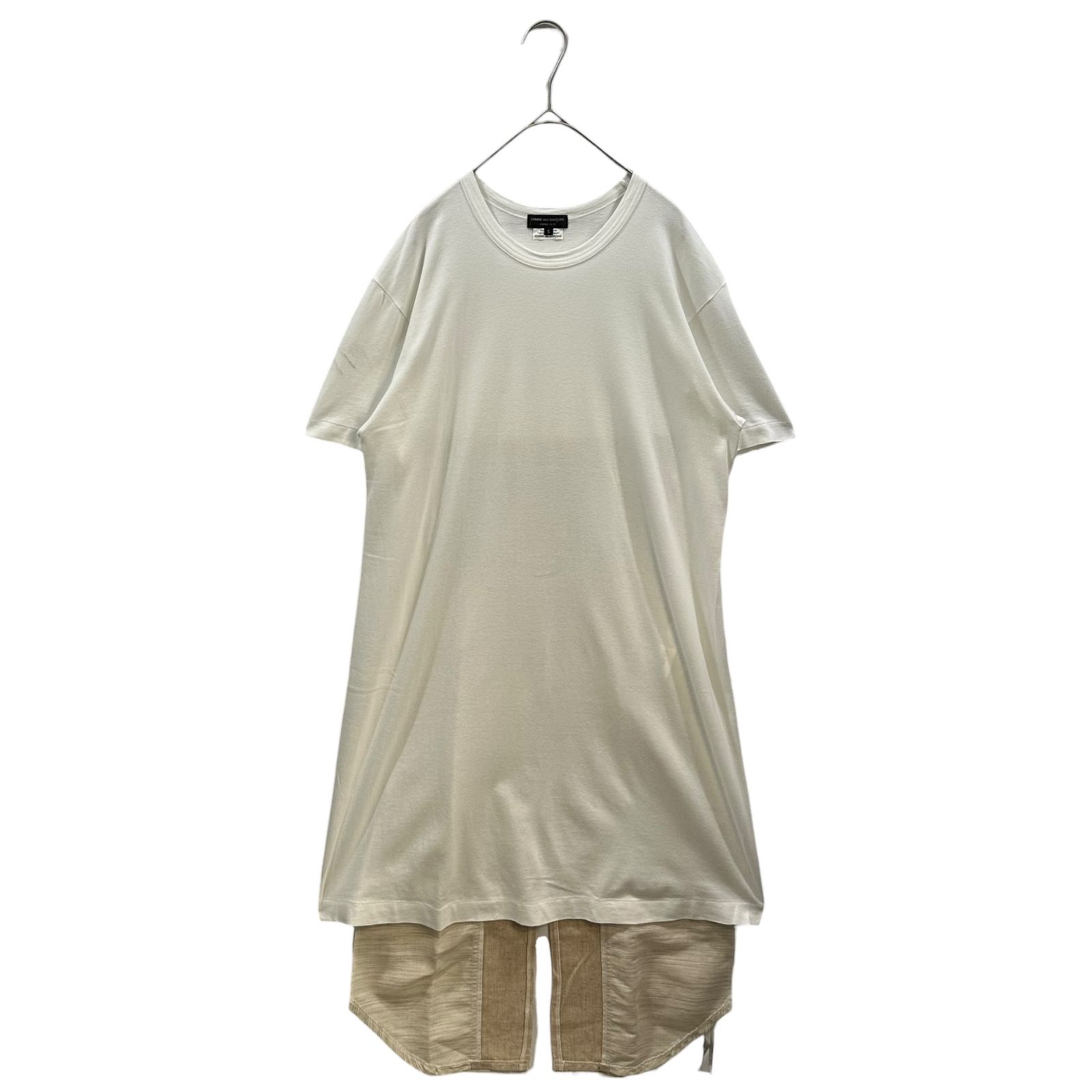 COMME des GARCONS HOMME PLUS(コムデギャルソンオムプリュス) 2018SS Long-Silhouette T-Shirt with Back Slit Detail バックスリット 切替 ロング シルエット Tシャツ