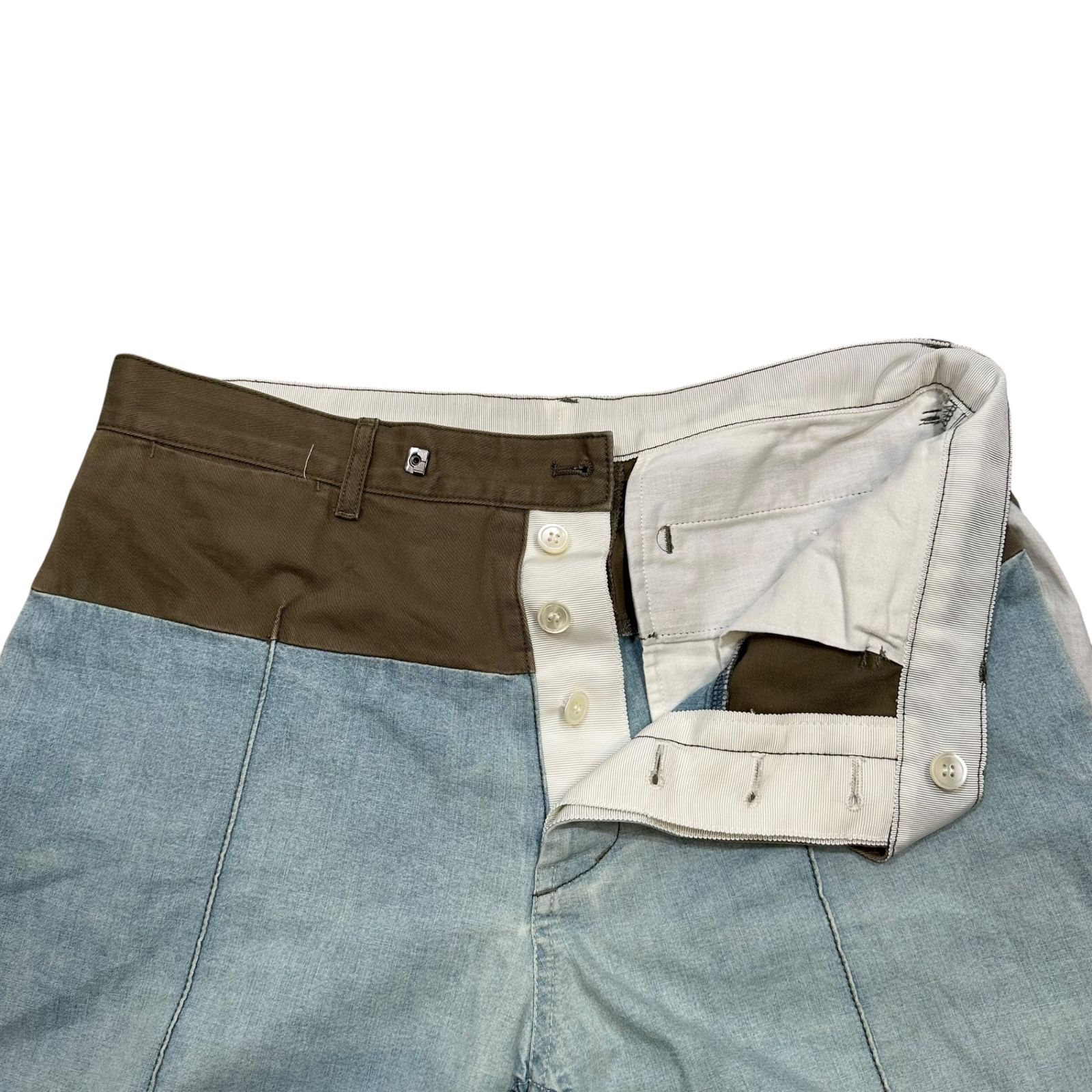 sacai(サカイ) 2013SS Cotton Chino Cloth Paneled Chambray Shorts
