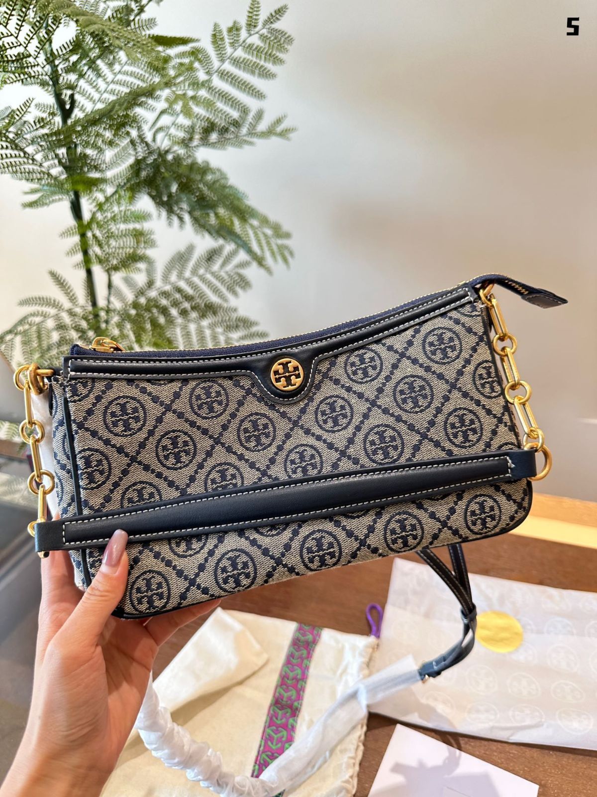 【今日特価】Chic Tory Burch チックトーリーバーチ モノグラムマージャンバッグ-WTO輸入