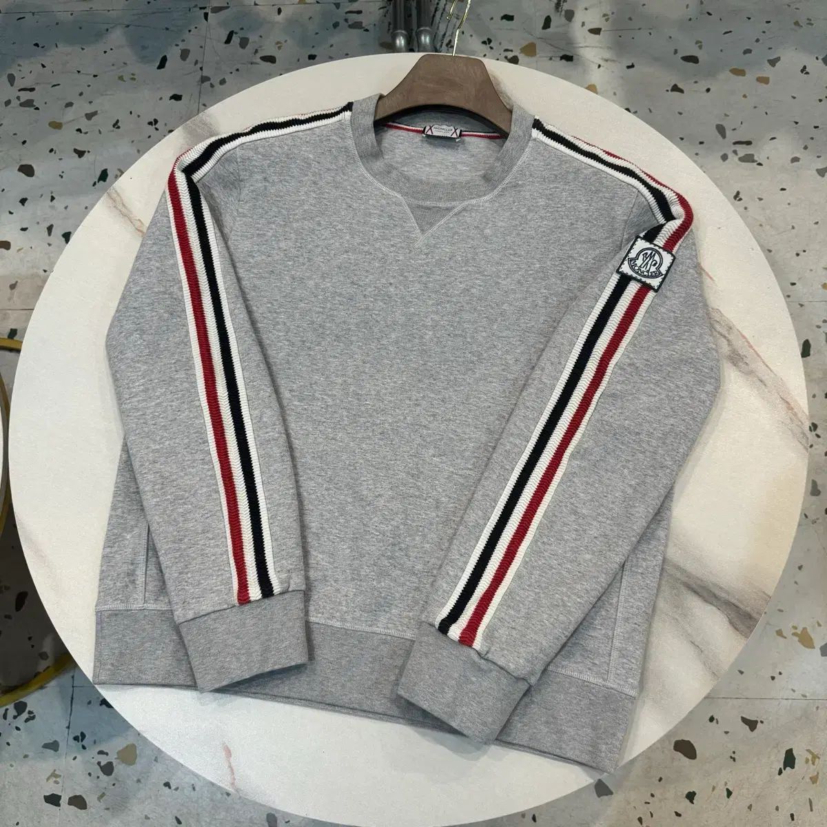 正規品/Lサイズ MONCLER モンクレール X Thom Browne トム・ブラウン ガンマブルー スウェット グレー