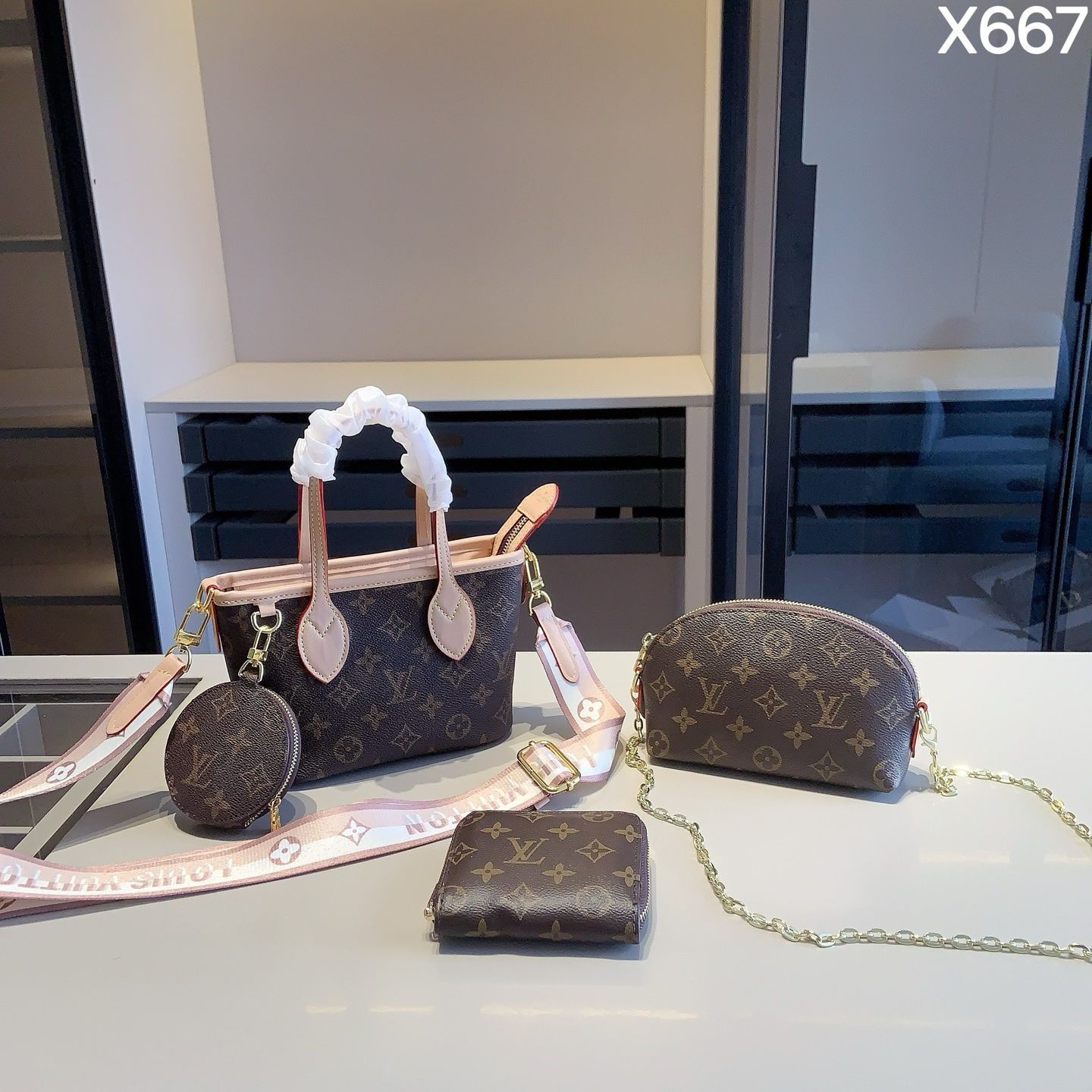 [本日特価] 全新シリーズセット X667 - LV ショッピングバッグBB + LV シェルバッグ + LV 財布 本日限定特別割引！[本日特価|新品未使用品]