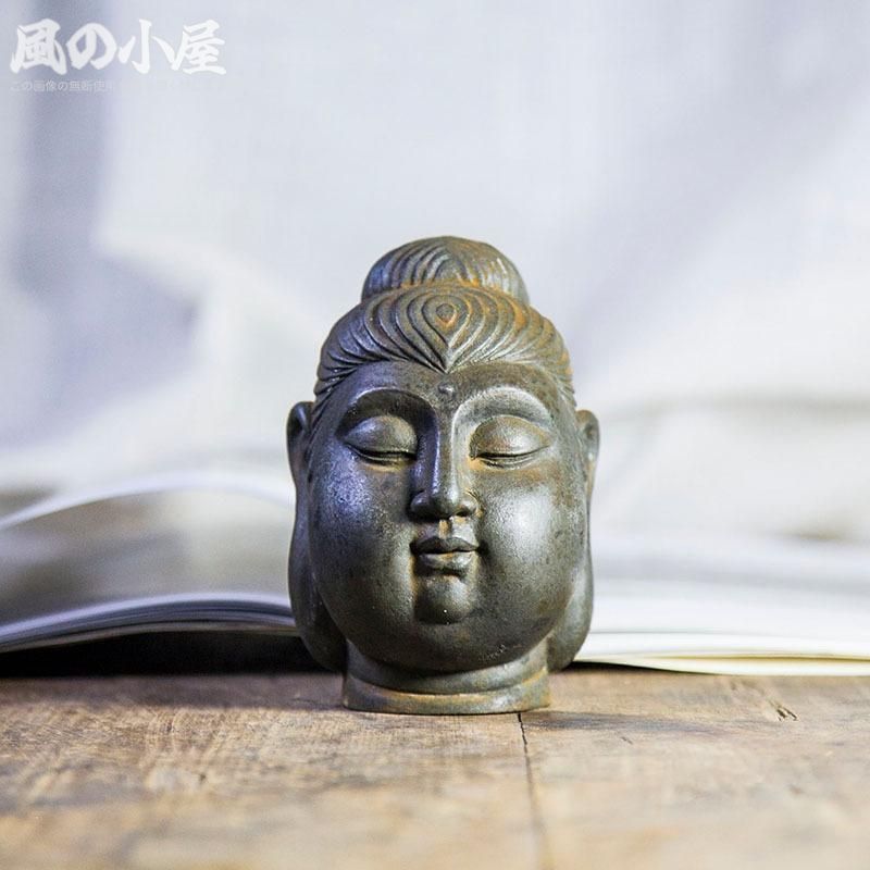 禅菩薩 仏像 仏面 仏頭 置物 オブジェ 魔除け 幸運 金運 健康運 出世運