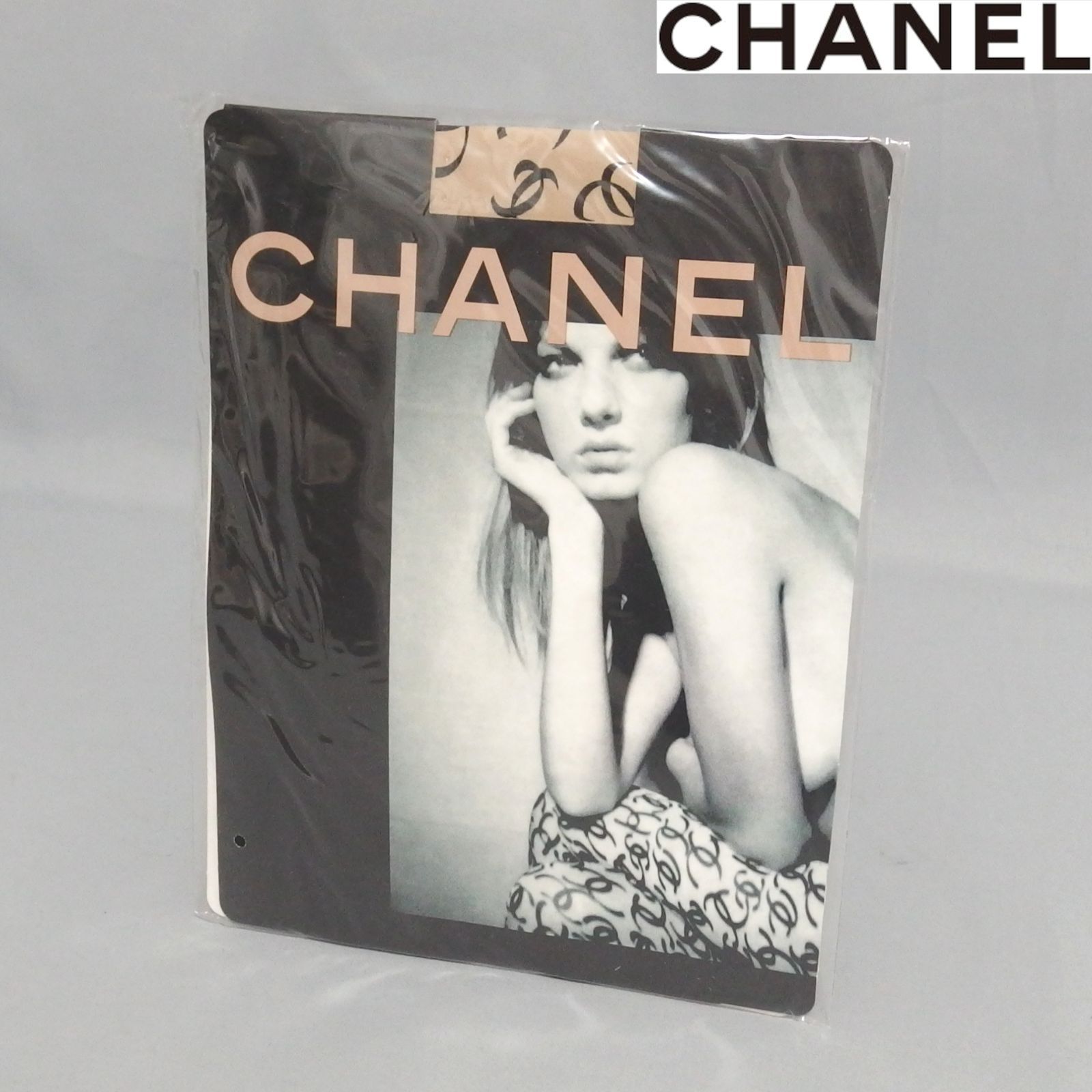 未開封★CHANEL ココマーク ストッキング M1243 BEIGE/NOIR タイツ ベージュ ブラック ヴィンテージ オールド シャネル★