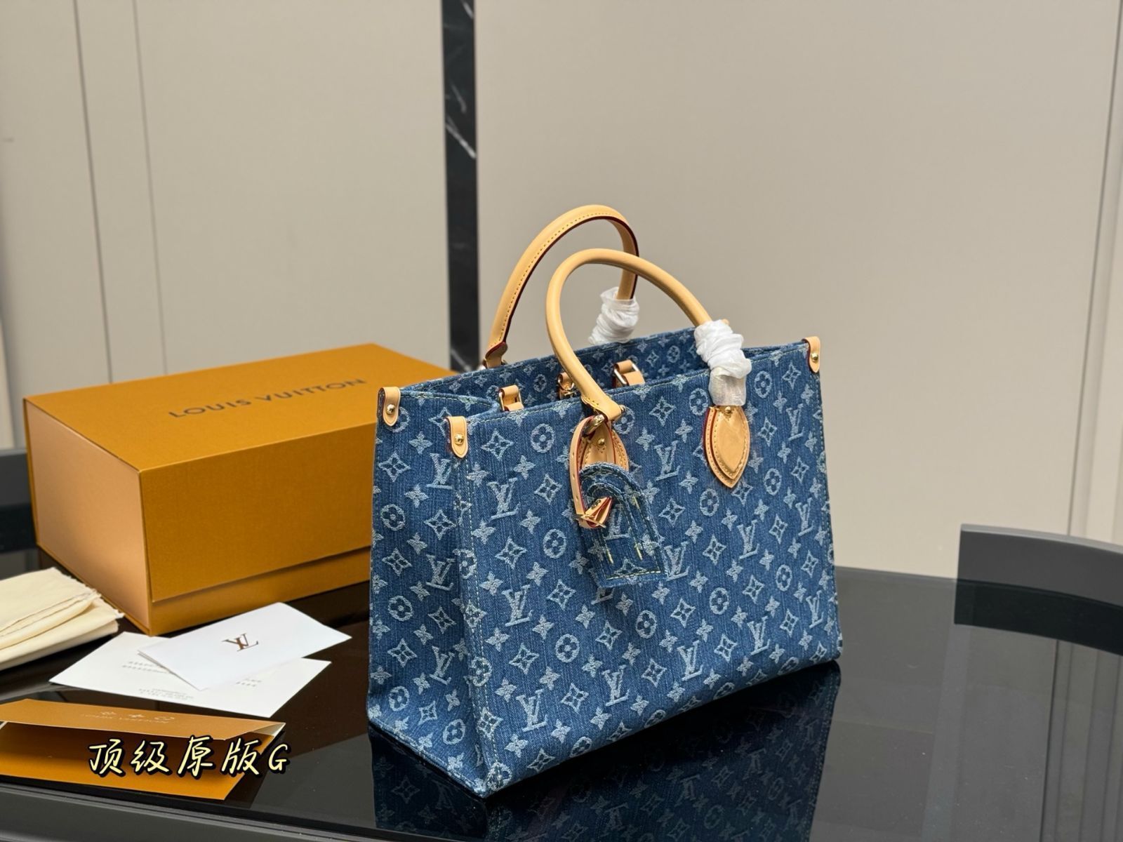 【今日特価】Louis Vuitton OnTheGo Denim Shopping Bag ルイヴィトン オンザゴー デニム ショッピングバッグ