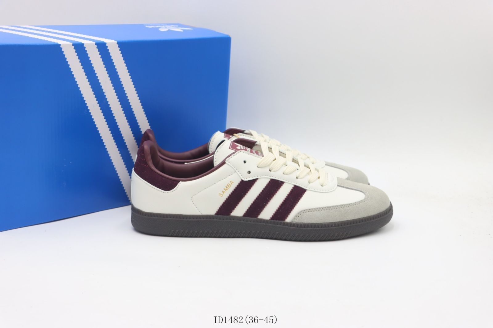 【今日特価】アディダス Adidas スリーストライプ ローカットスニーカー 白酒紅 White Wine Red ID1482