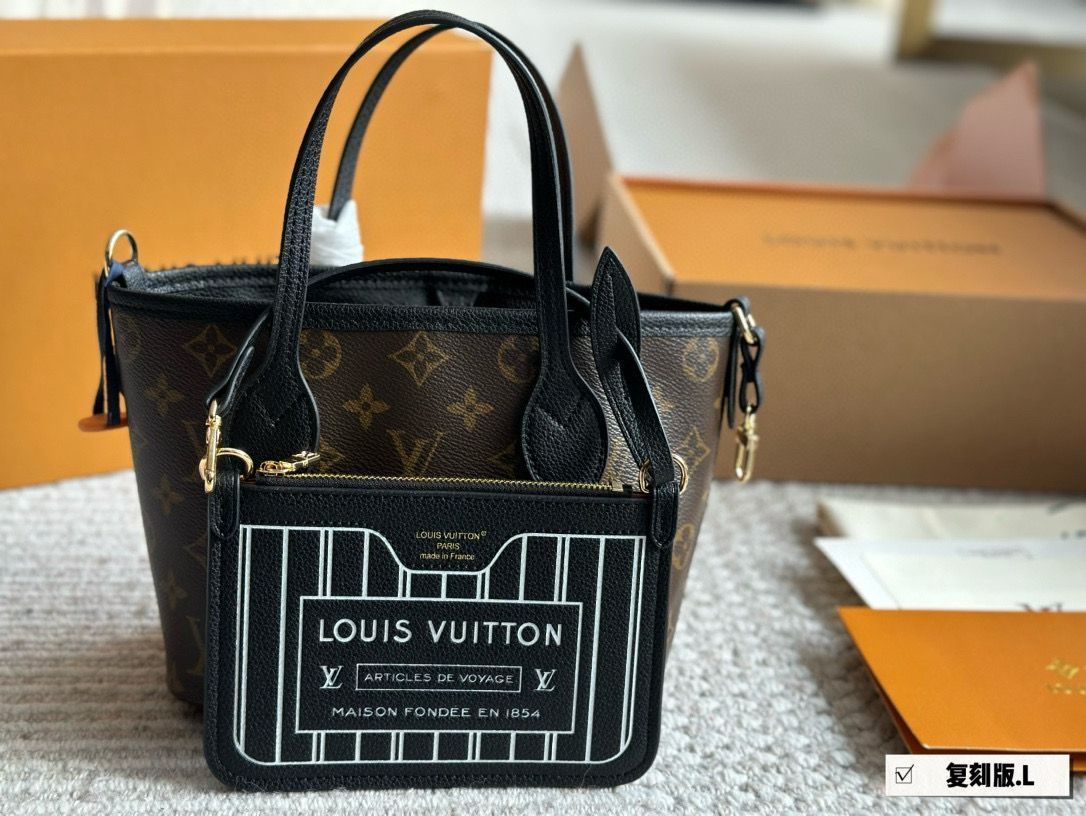 【今日特価】LV Neverfull BB ミニモノグラムショッピングバッグ