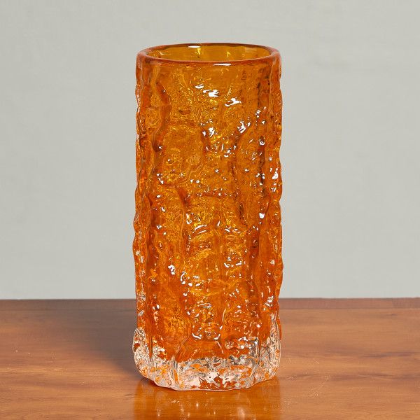 雑貨 イギリス ガラス ホワイトフライアーズ・グラス Whitefriars Glass Textured Range Bark ヴィンテージ フラワーベース 9690 レア Geoffrey Baxter 花器 花瓶 レトロ ディスプレイ #85330