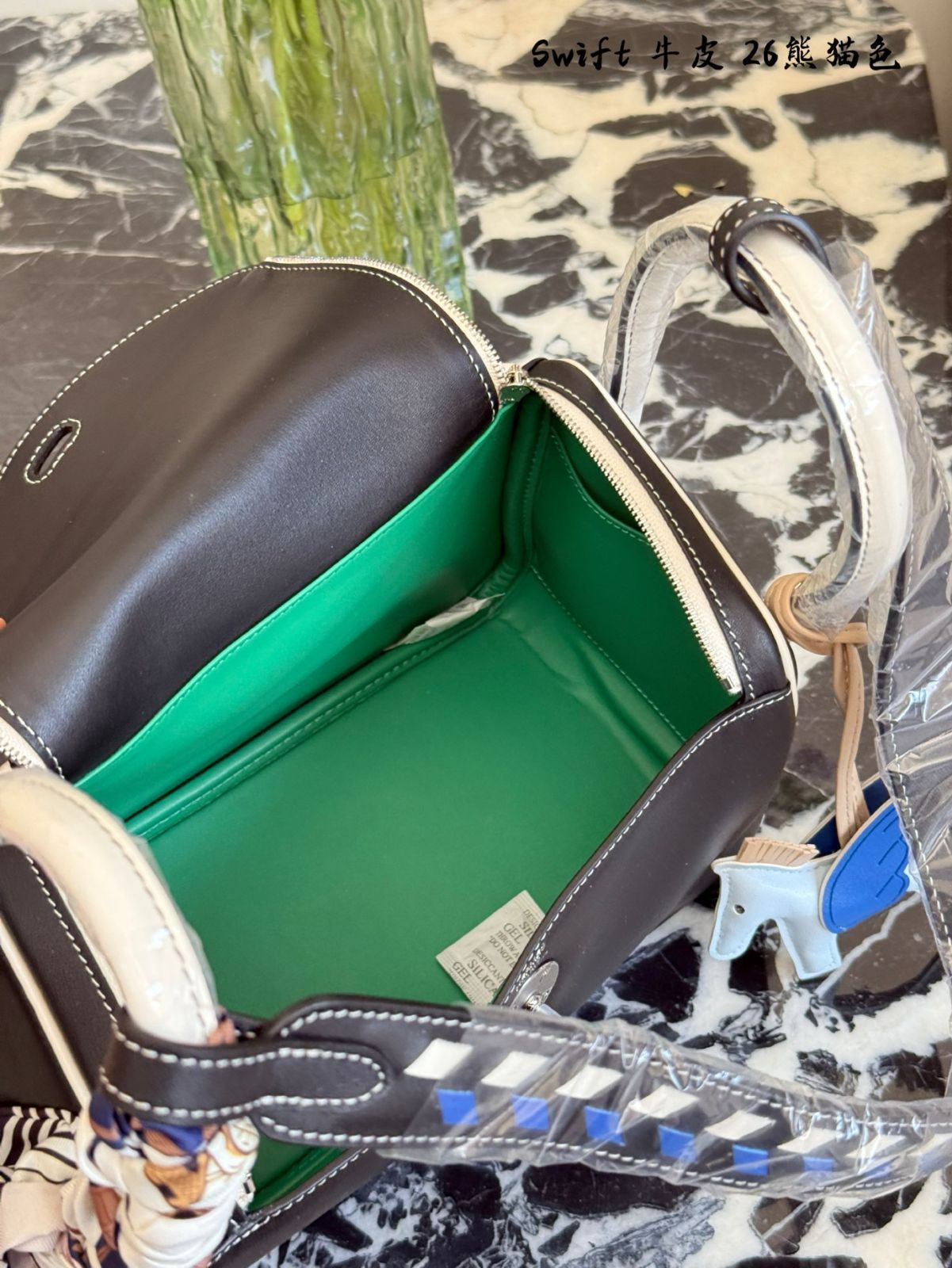 【今日特価】Lindy 26 Blue Silver-Button Bag - リンディ 26 ブルー シルバーボタン バッグ