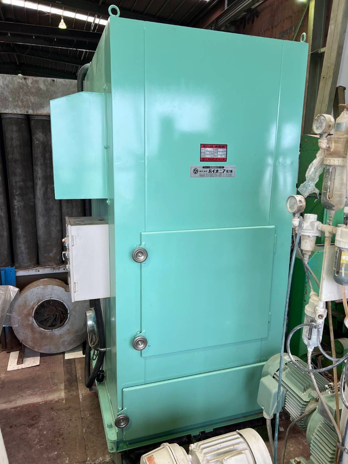【送料要相談】集塵機 送風機、パイオニア風力機、三相200V、2.2kW、BF-CD3-3、シェーキング付、木工機械【中古実働品/動作確認済】