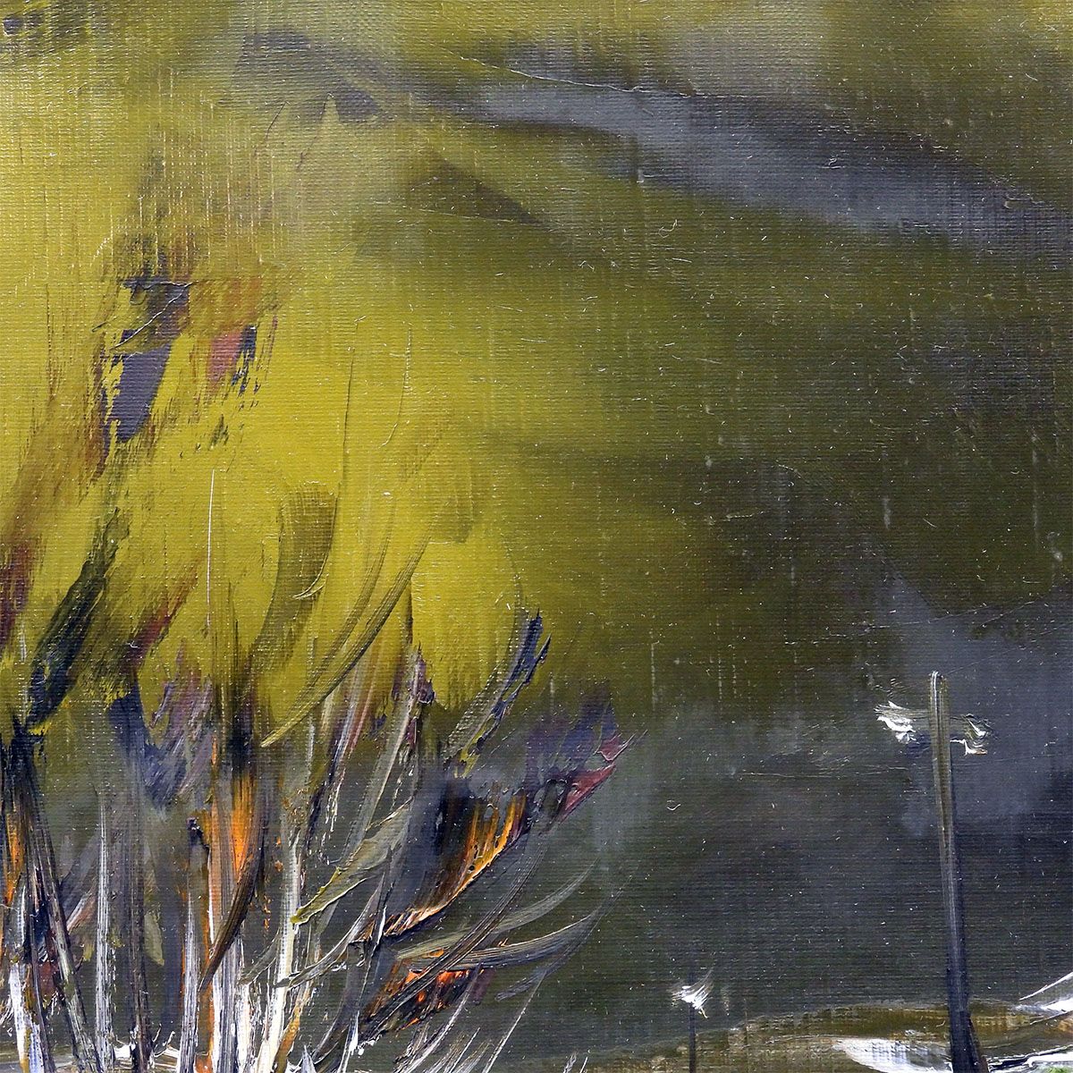 油絵 絵画「田園」P10 油彩画 風景画 アート 葛西四雄 田園 油彩10号 風景画 雪景 重厚 油絵 油画 作品 原画 絵画