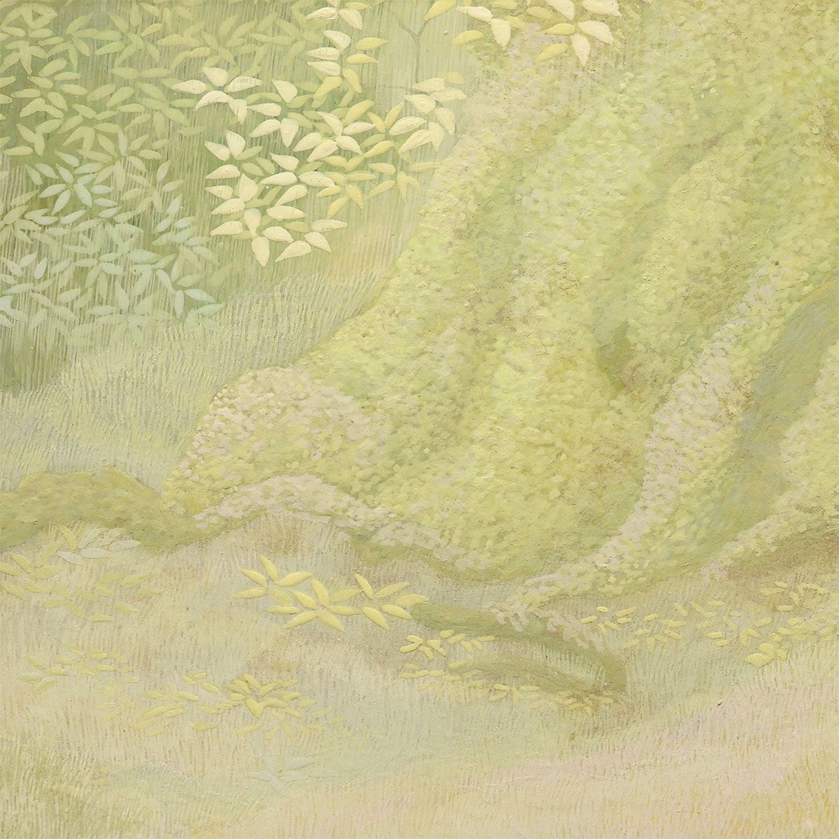 猪熊佳子 早春 紙本彩色10号 風景画 自然 森 草花 四季 芽吹き 日本画