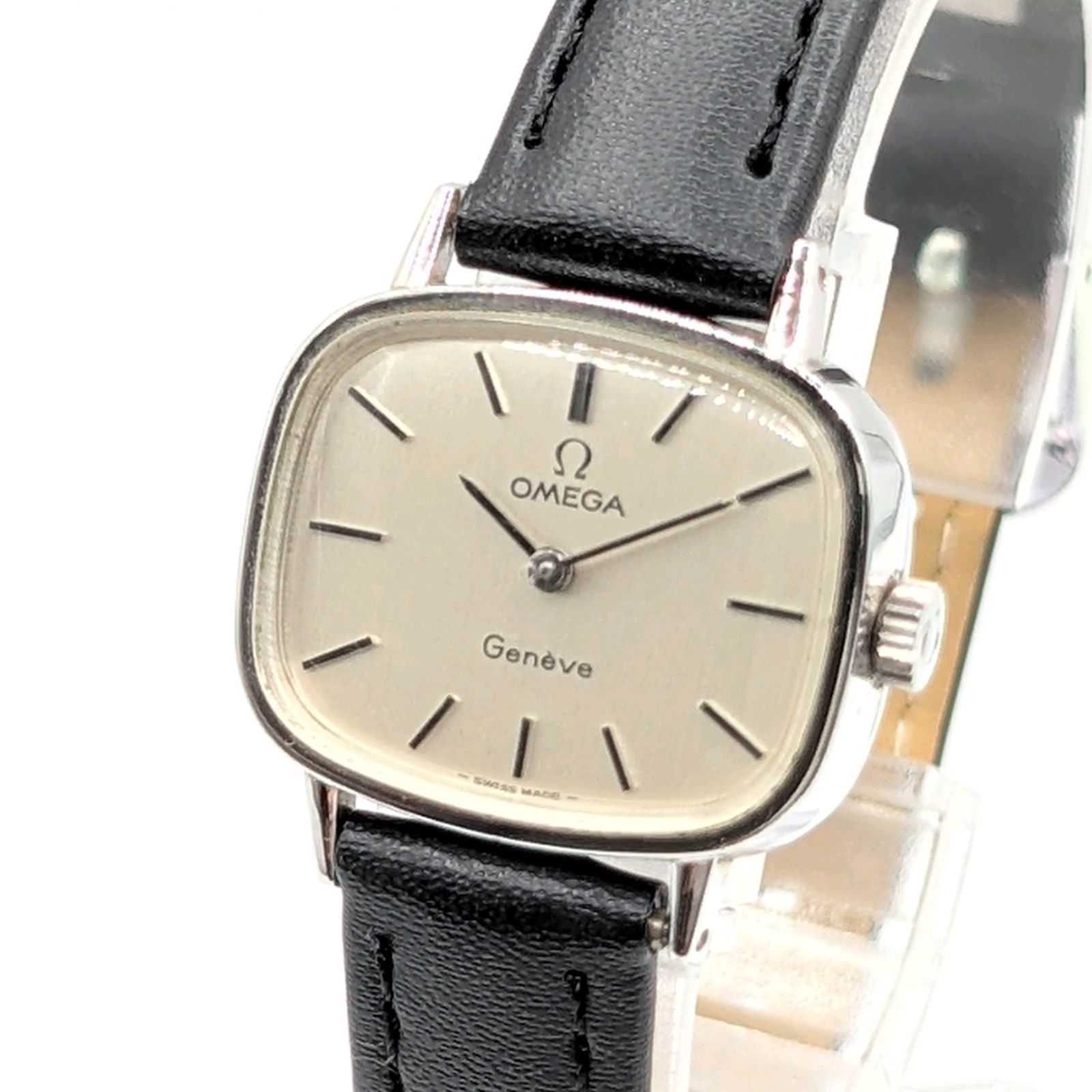 OMEGA Geneve Watch Hand-Winding Ladies Square Silver Y2K 00S オメガ ジュネーブ 時計 手巻き式 レディース シルバー シルバー文字盤 スクエア ヴィンテージ 稼働品