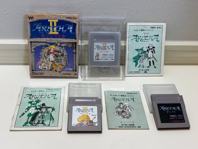 アレサ ARETHA アレサII アレサIII　Nintendo GAME BOY ゲームボーイ ソフト カセット まとめ 説明書 箱あり