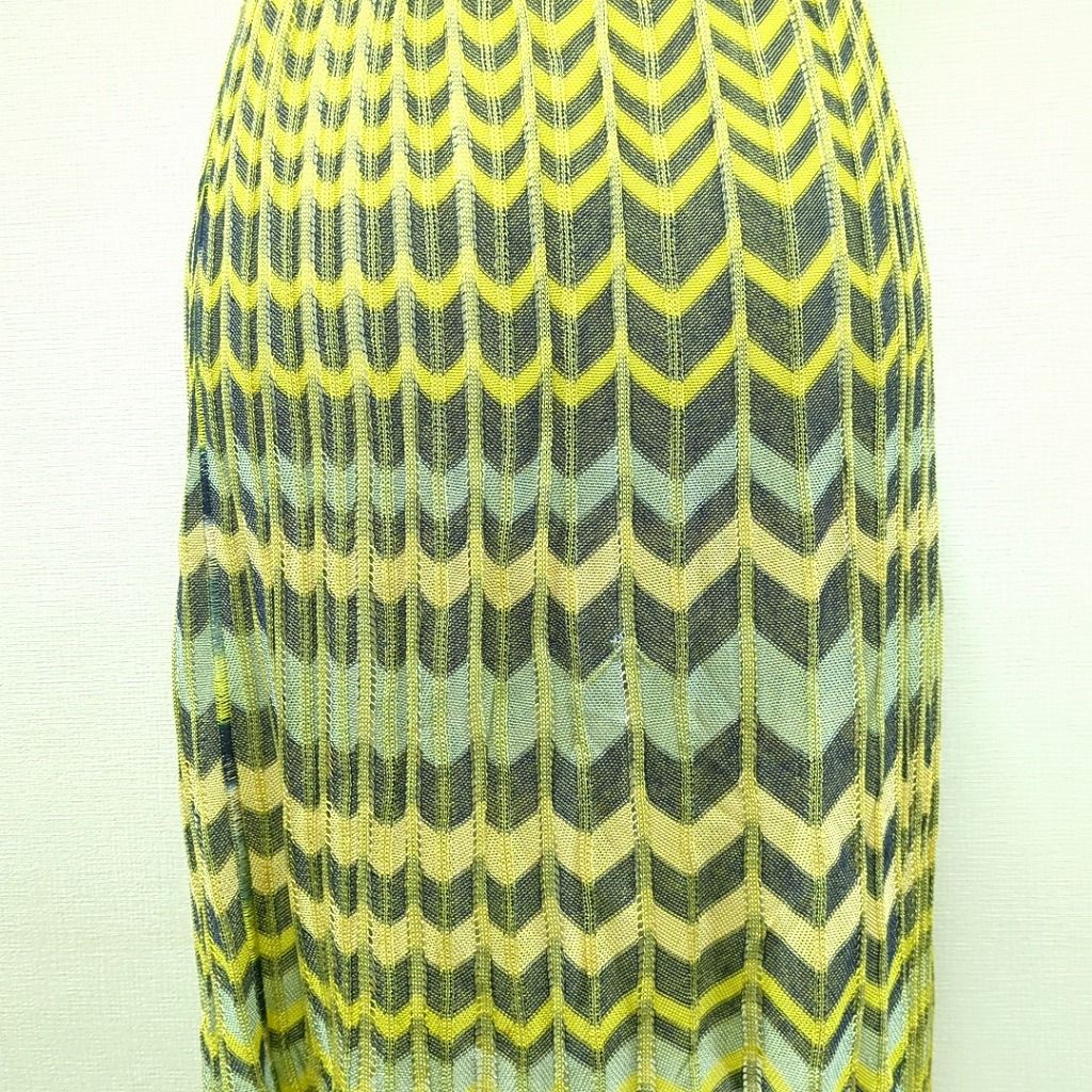 MISSONI ミッソーニ ジグザグ柄 ニットスカート イエロー グレー