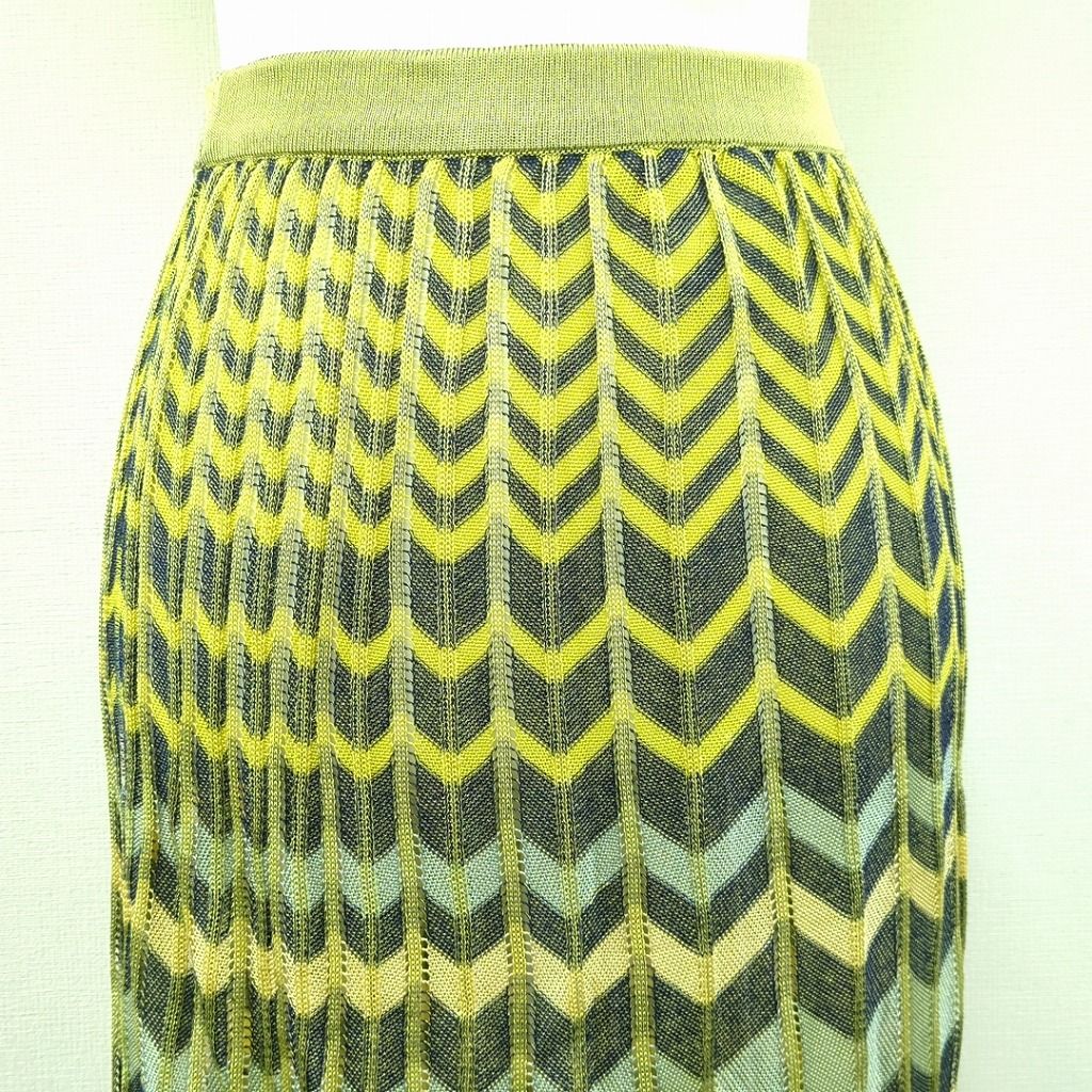 MISSONI ミッソーニ ジグザグ柄 ニットスカート イエロー グレー