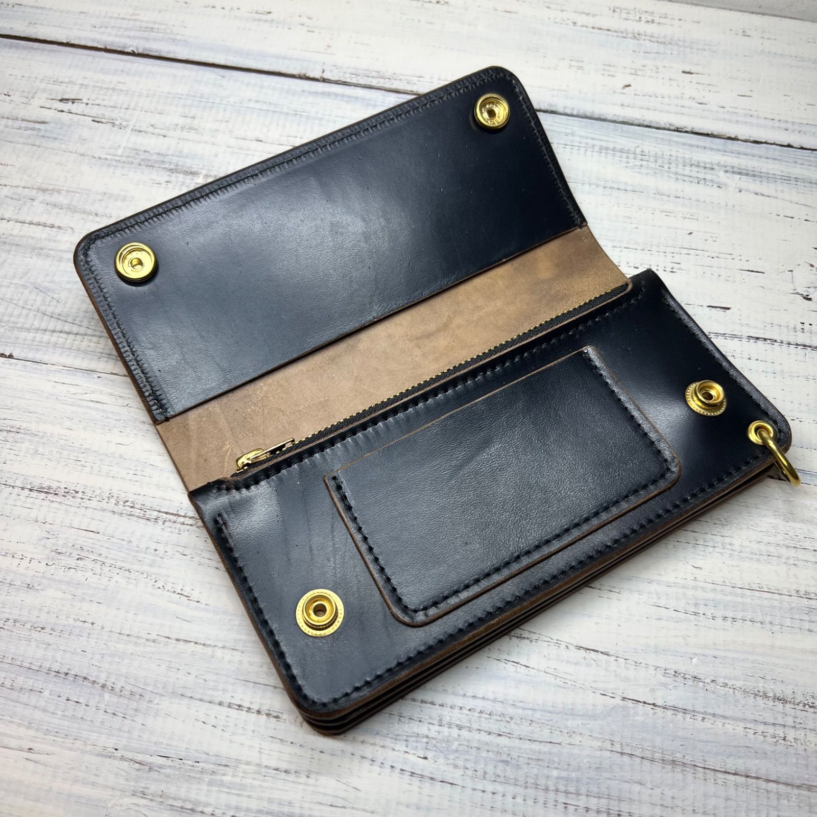 トラッカーウォレット ロング 3層】ホースバット ゴールド TALON