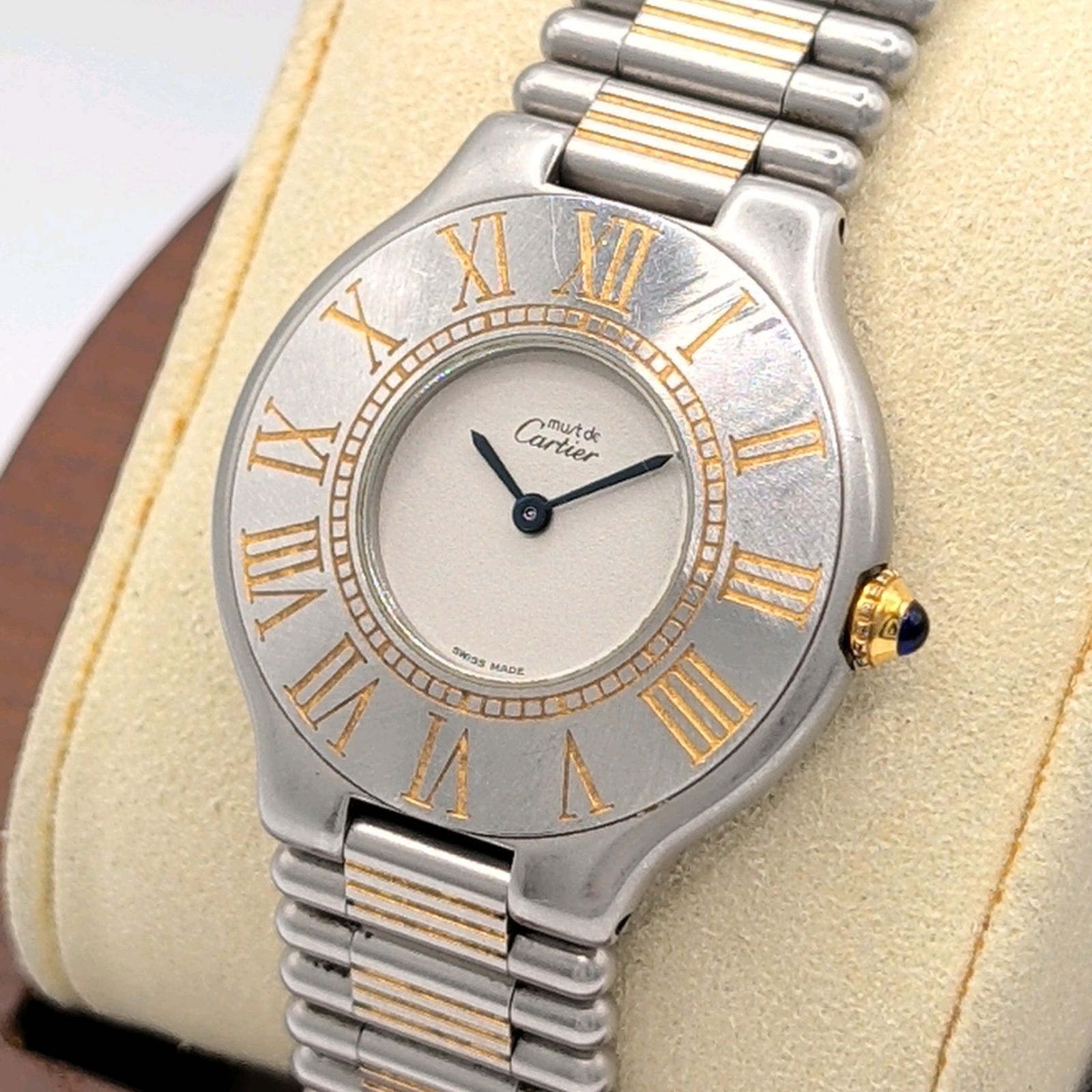 Cartier Must 21 Watch Quartz Men's White dial Round Y2K Not