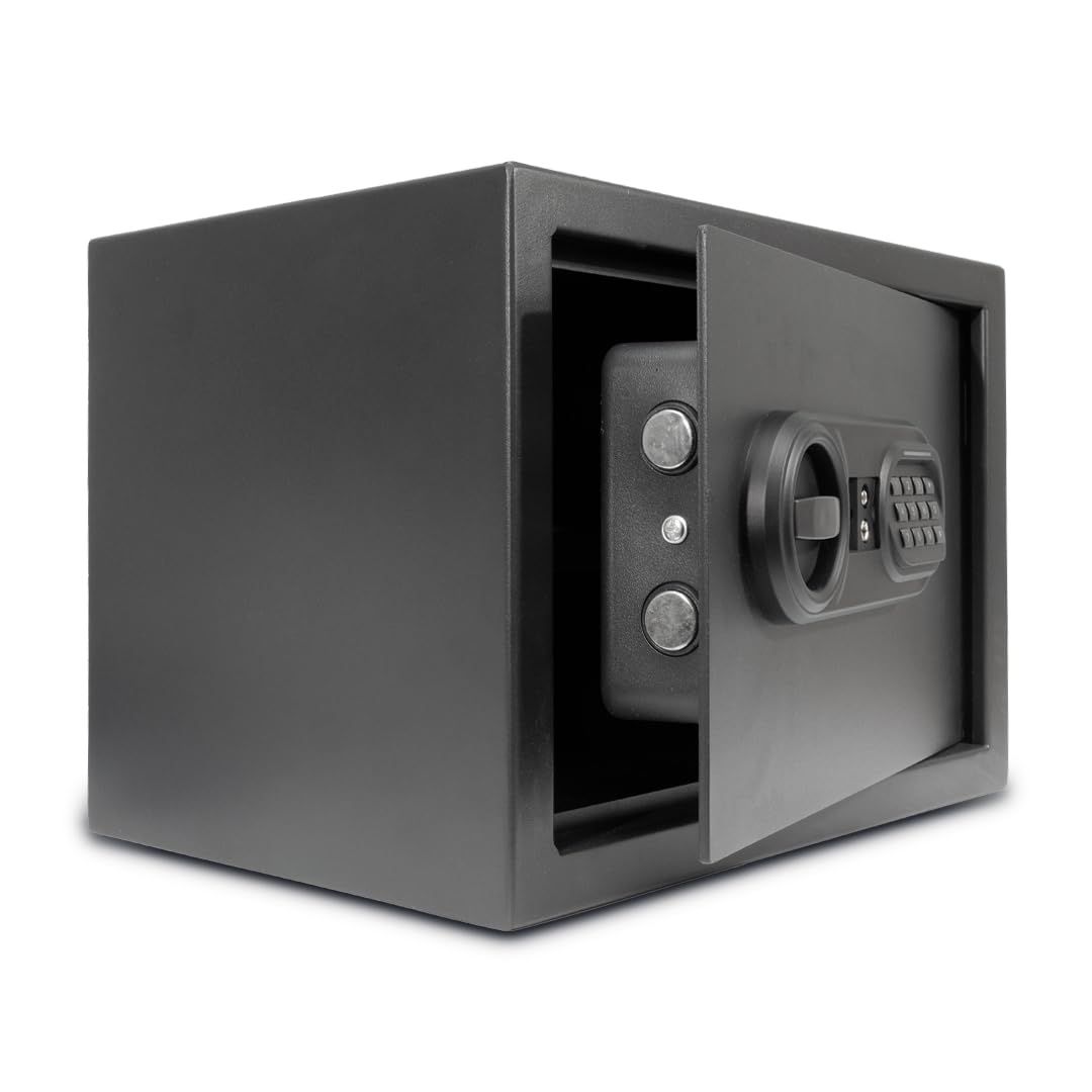 ★新品★VOICE 電子式 金庫 VSB-25 16L 家庭用 オフィス用 暗証番号 テンキー式 ブラック W35 x D25 x H25 cm (M) 9,590円