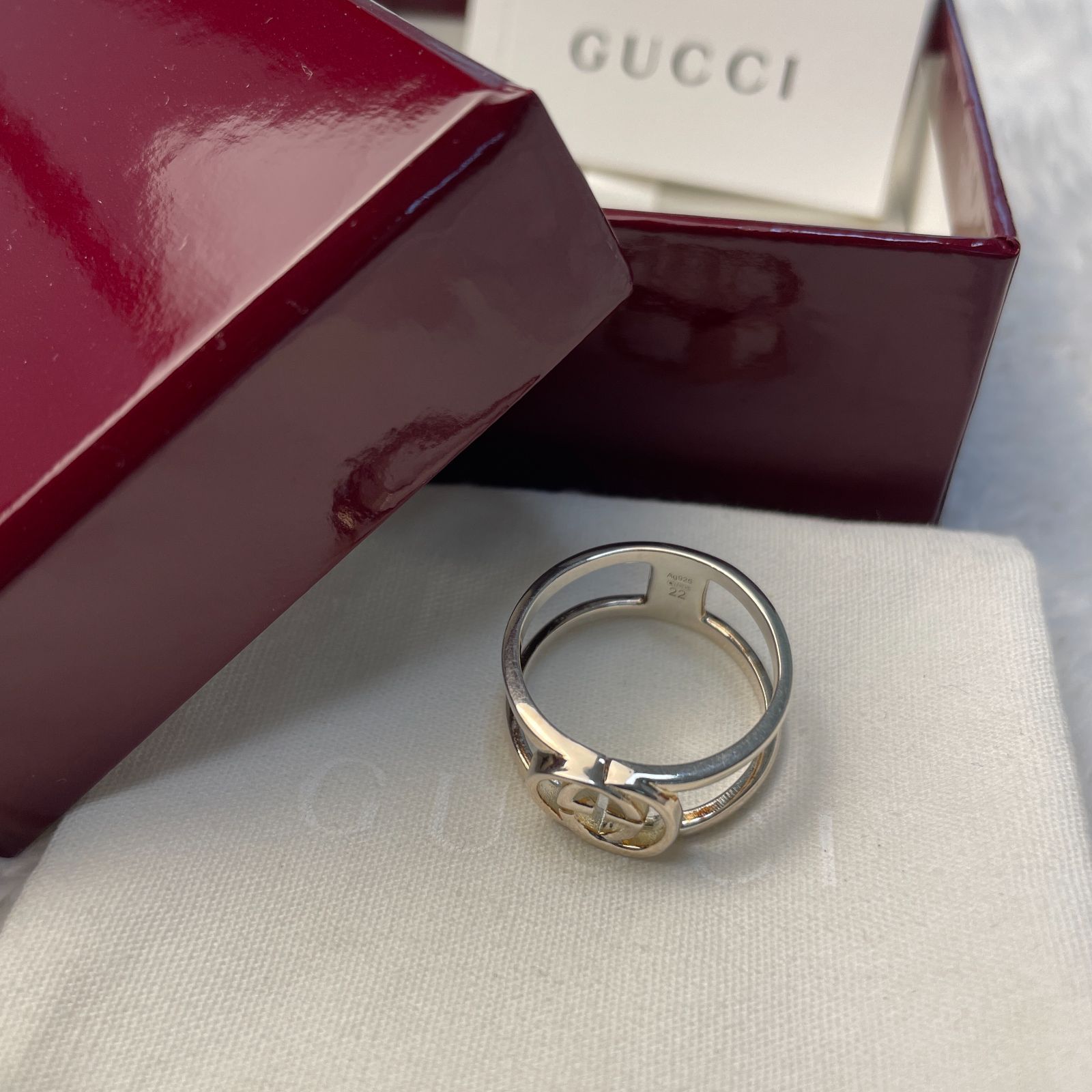 GUCCI グッチ インターロッキングG シルバー 22号 Gリング