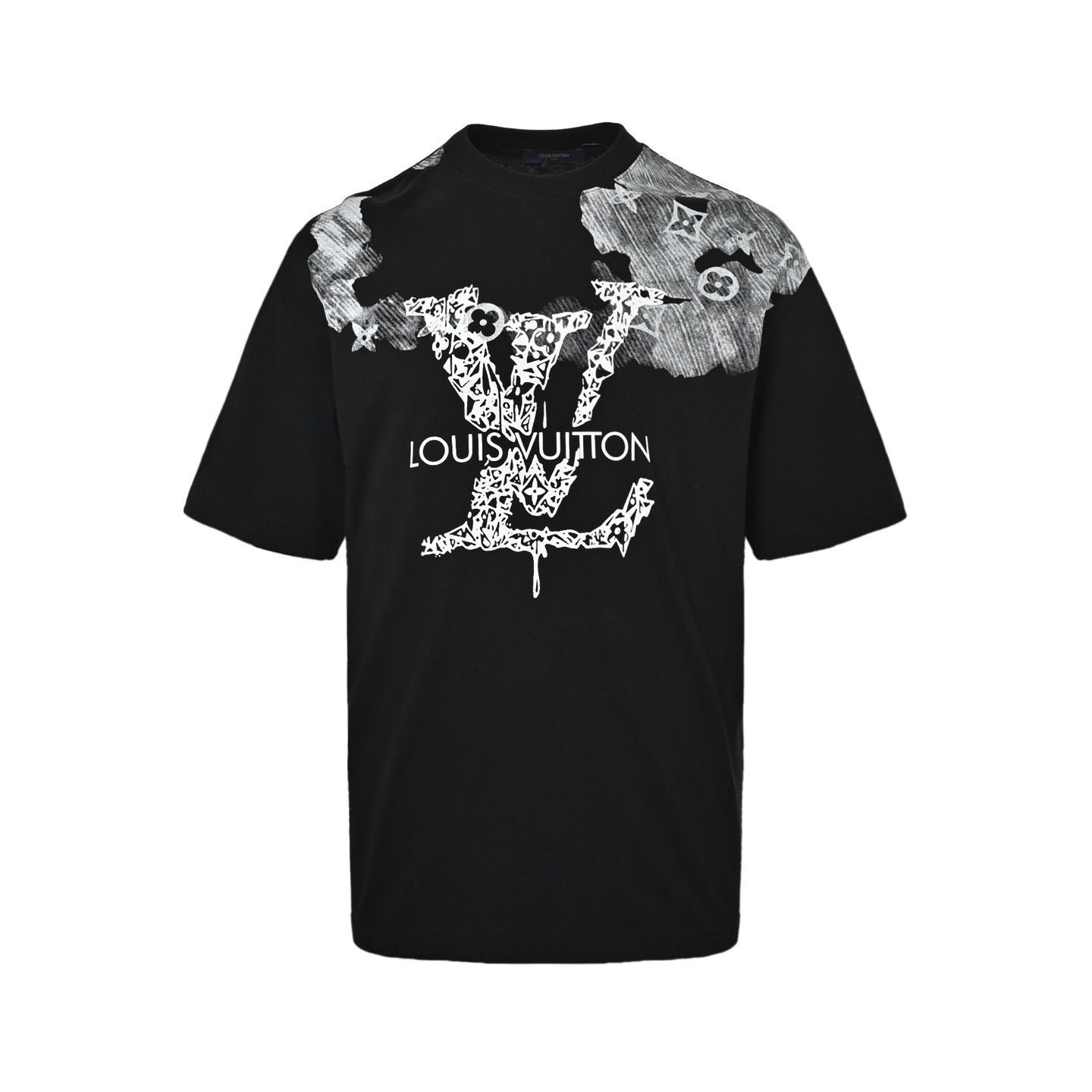 【今日特価】Louis Vuitton 水墨暈染レタープリント T シャツ