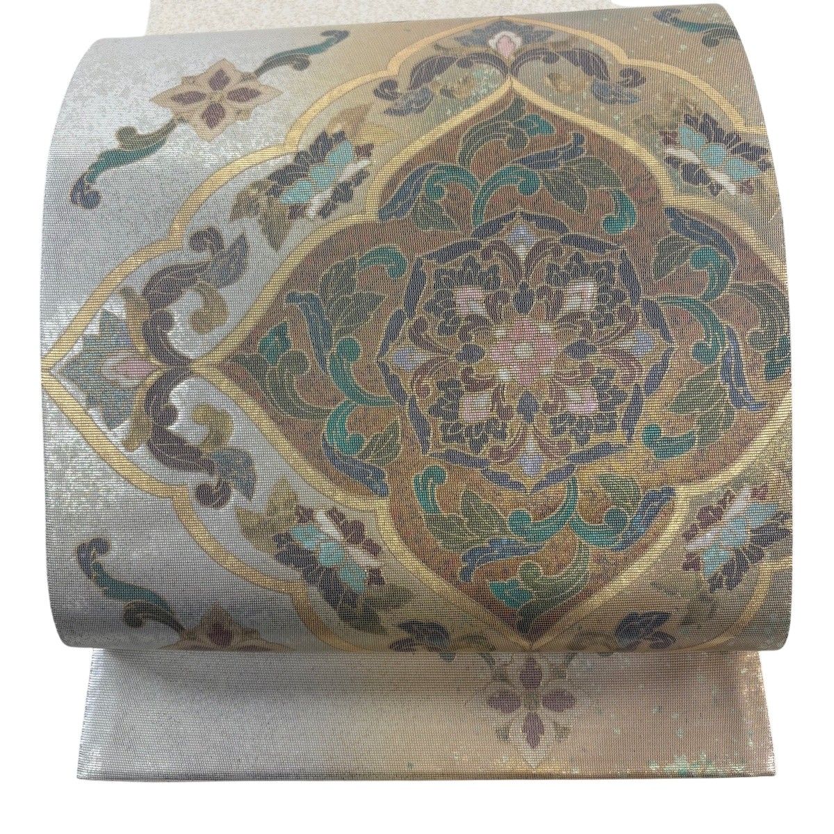【美品】 袋帯 秀品 華文 箔 金茶 お太鼓柄 正絹 【中古】 6,336円