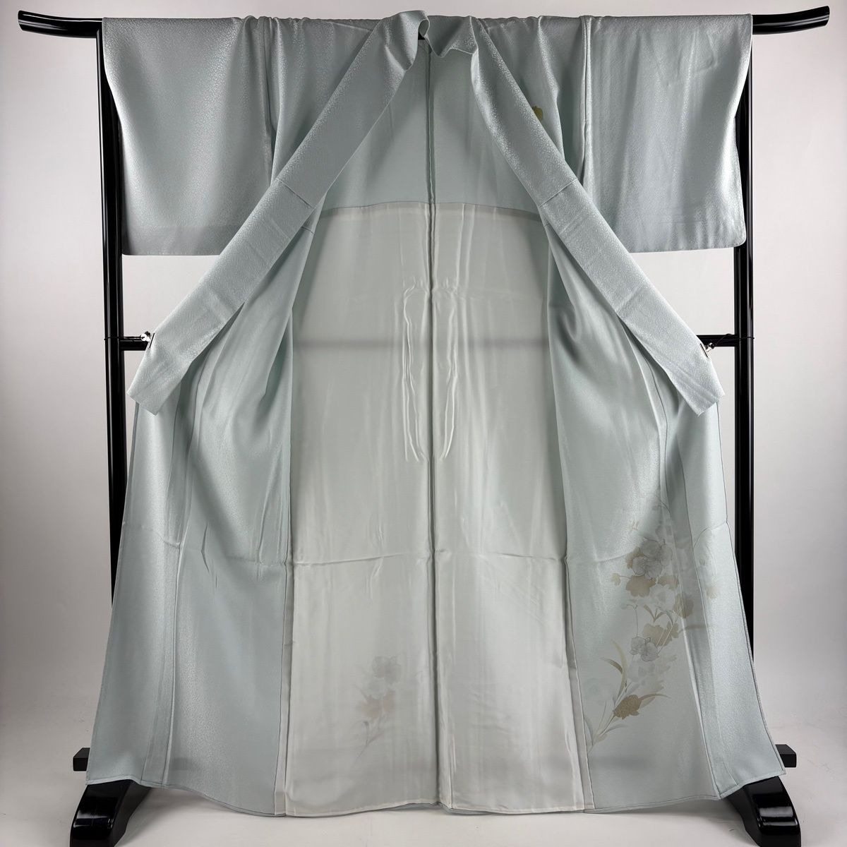 付下げ 身丈167.5cm 裄丈68.5cm L 単衣 蘭 銀彩 ラメ