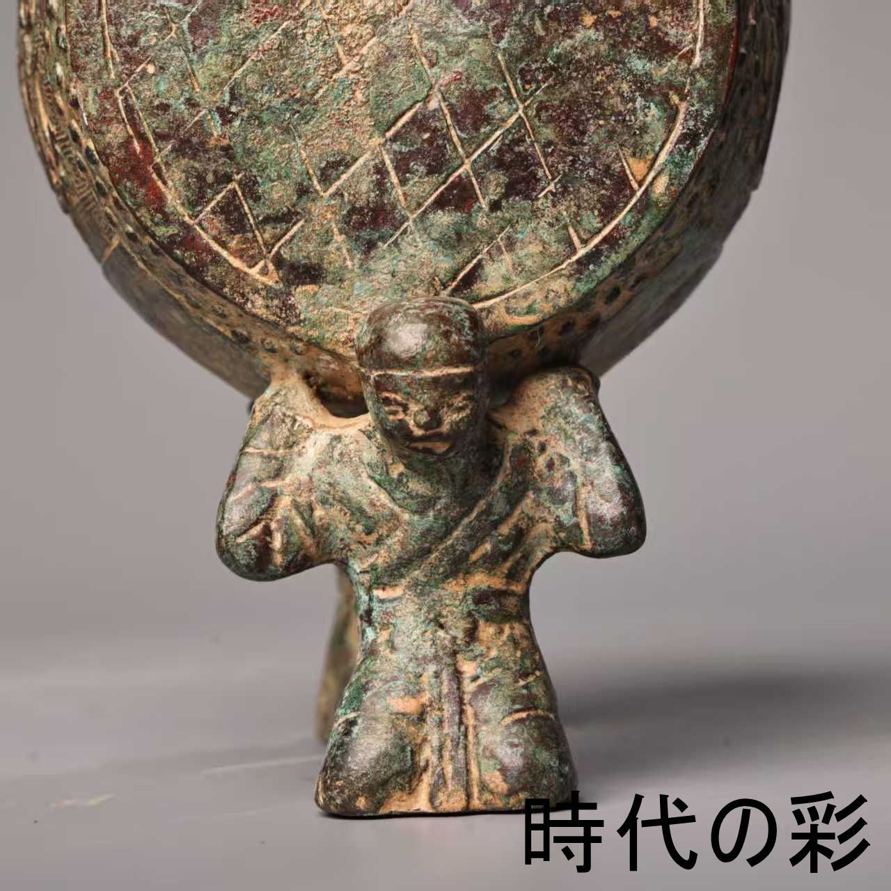 双鳥鼓】中国古美術 青銅器 双鳥鼓 古代楽器 青銅祭器 礼器 古銅器