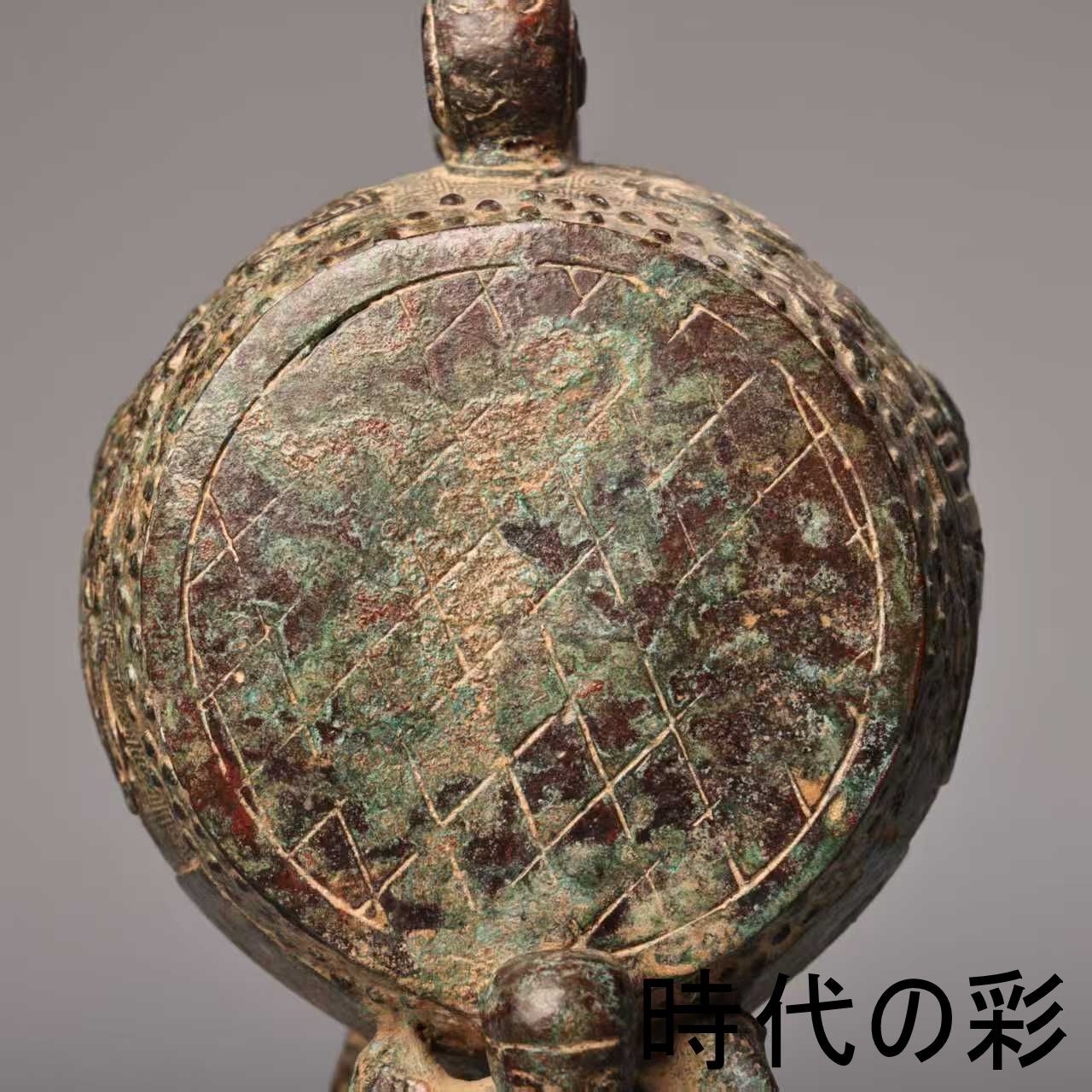 双鳥鼓】中国古美術 青銅器 双鳥鼓 古代楽器 青銅祭器 礼器 古銅器