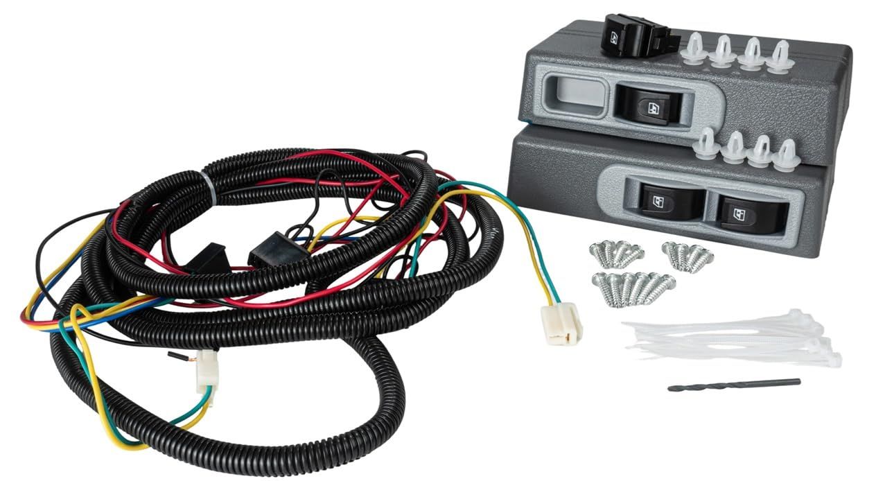 後付 パワーウィンドウ キット DC12V 2ドア用 左右セット 手回し 窓 車 対応 軽トラ 商用車 旧車 バン 汎用 電動ウィンドウ 電動化 パワーウインドウ DIY キット 社外品