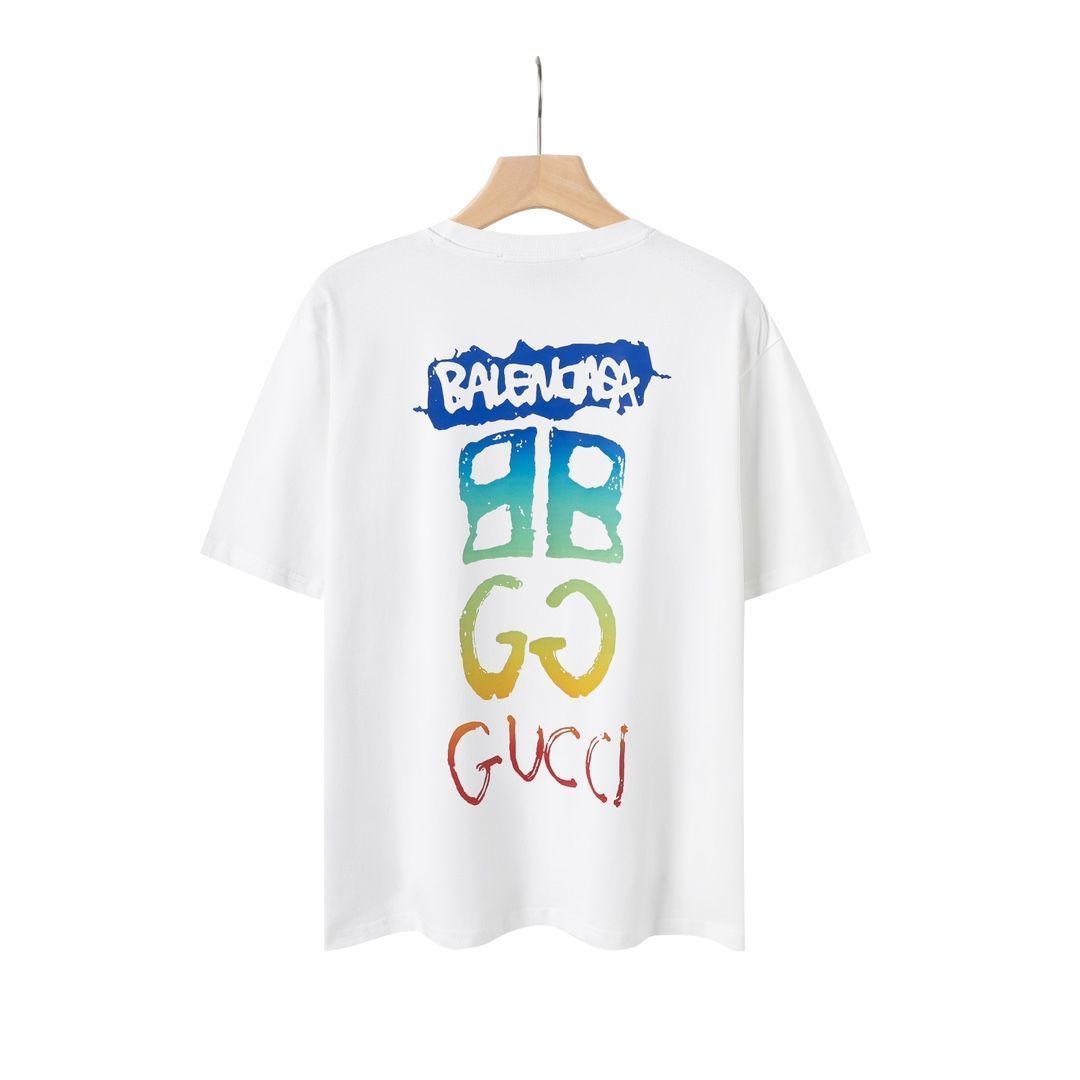 【本日限定特価】GUCCI × BALENCIAGA コラボ グラフィティプリントTシャツ [本日特価|新品未使用品]-WT0輸入