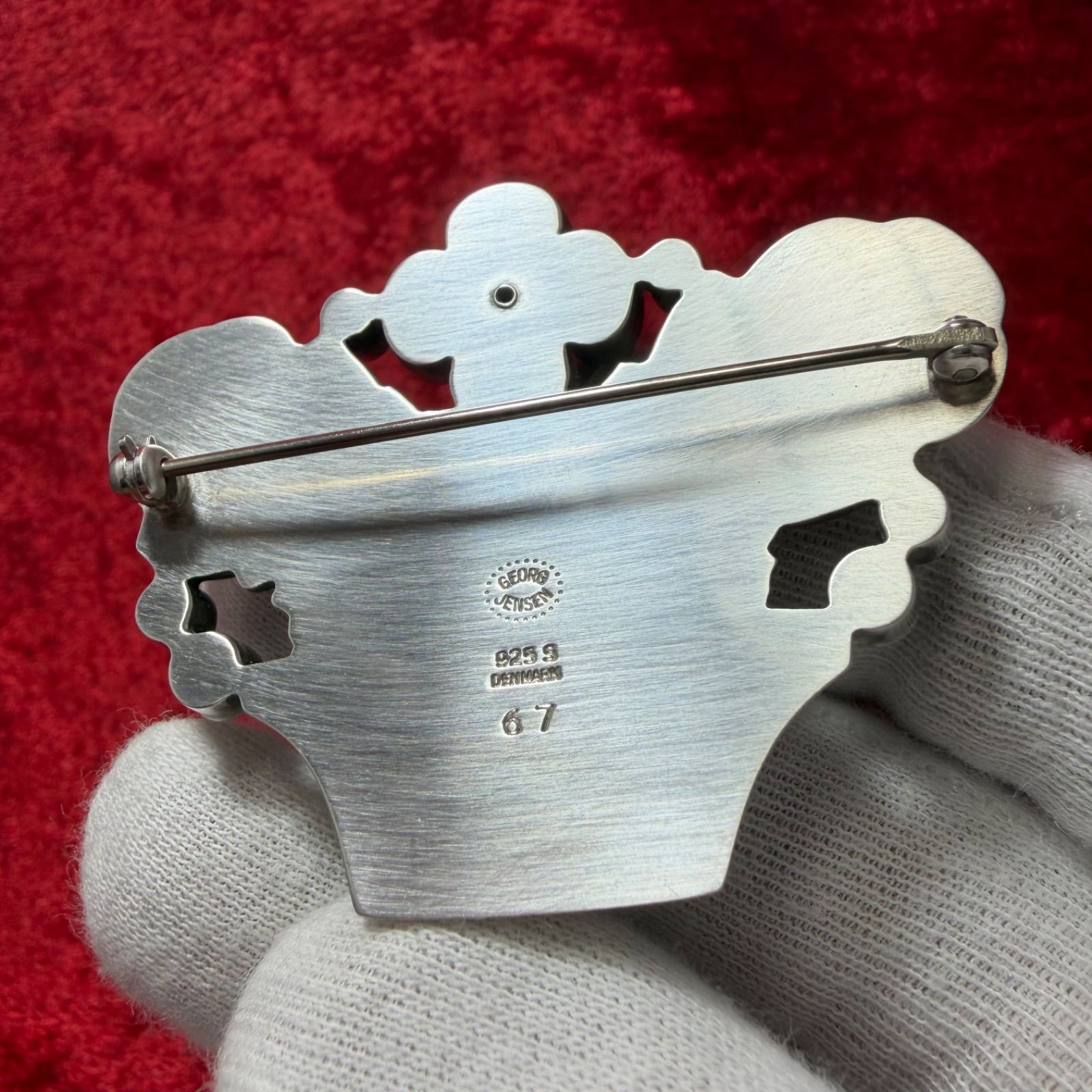 美品 希少ブローチ 花かご ♯67 ジョージジェンセン/GEORG JENSEN
