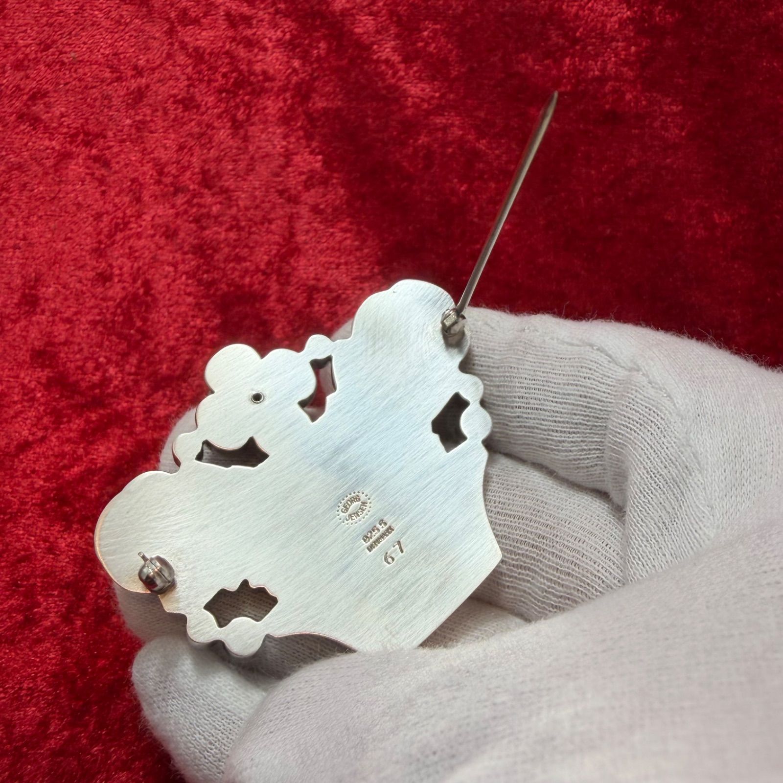 美品 希少ブローチ 花かご ♯67 ジョージジェンセン/GEORG JENSEN