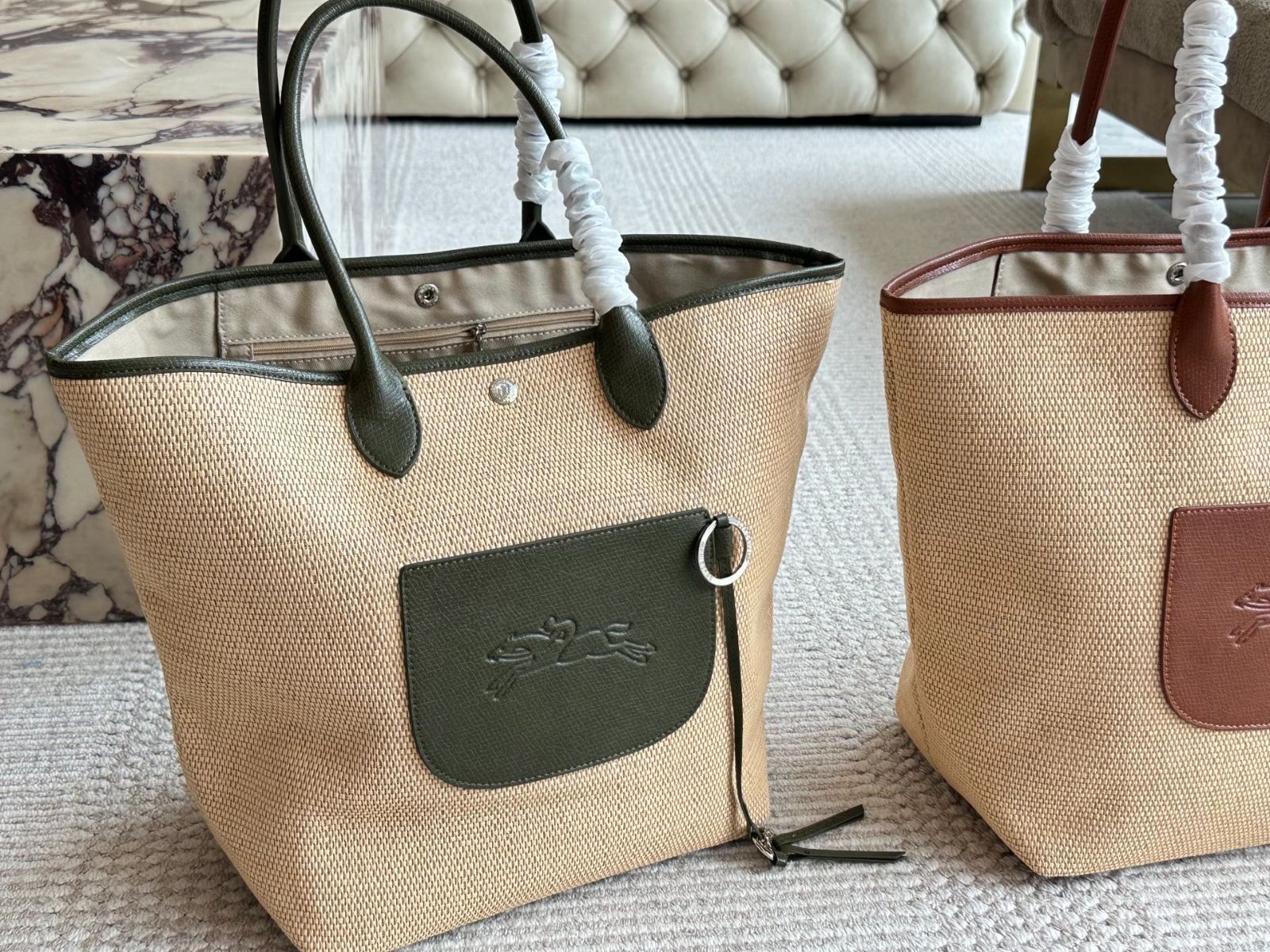 【今日特価】LONGCHAMP サマーミドルトートバッグ 34×28cm-MM輸入1