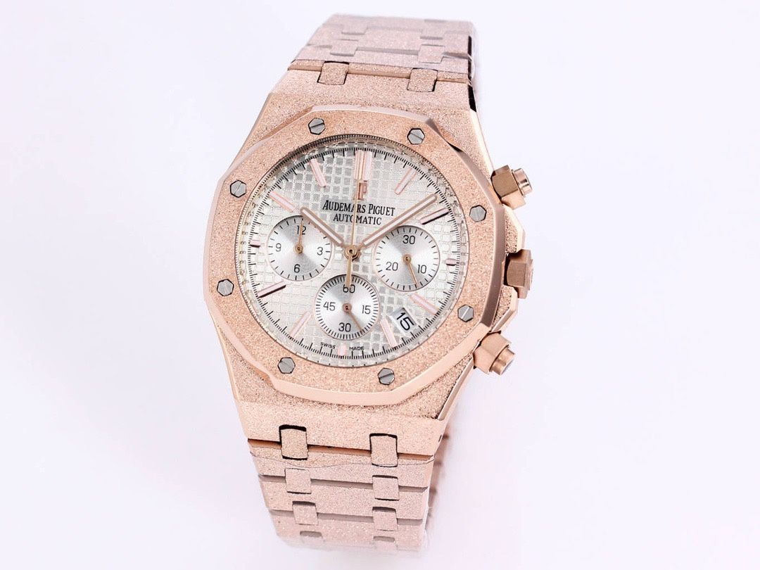 AP オーデマ ピゲ Audemars Piguet【メンズクォーツクロノグラフ】41mm フロストゴールドケース - 6針機能＆耐摩耗ガラス｜本日限定特価｜新品未使用 17,519円