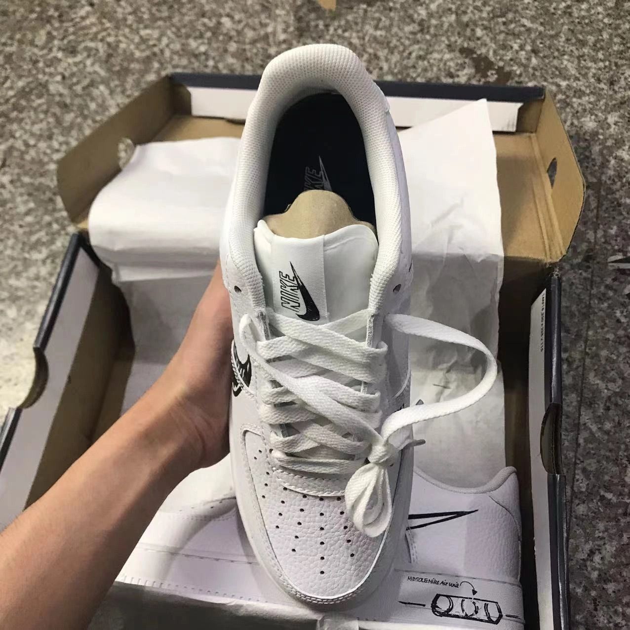 NIKE ナイキ スニーカー ナイキ AIR FORCE 1 LOW SKETCH - WHITEエア フォース ワン スケッチ ホワイトメンズ スニーー WHITE/BLACK-WHITEメンズ レディース