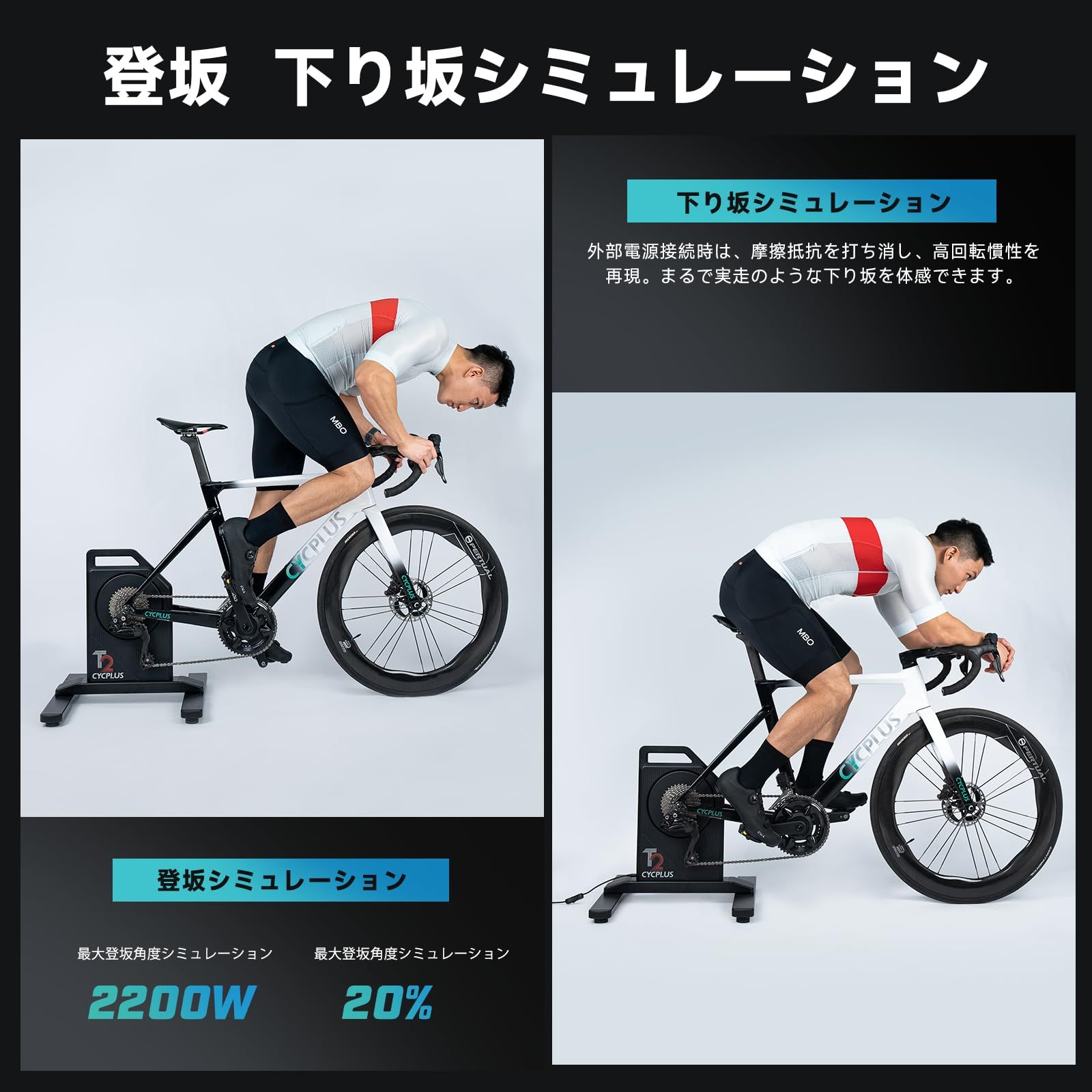 CYCPLUS スマートトレーナー T2H Zwift対応 BLDC-MOTOR 自動発電 移動