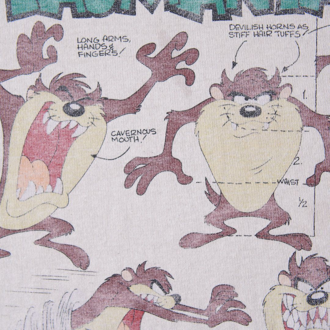 90s USA製 ルーニーテューンズ タズマニアンデビル Tシャツ M アッシュ